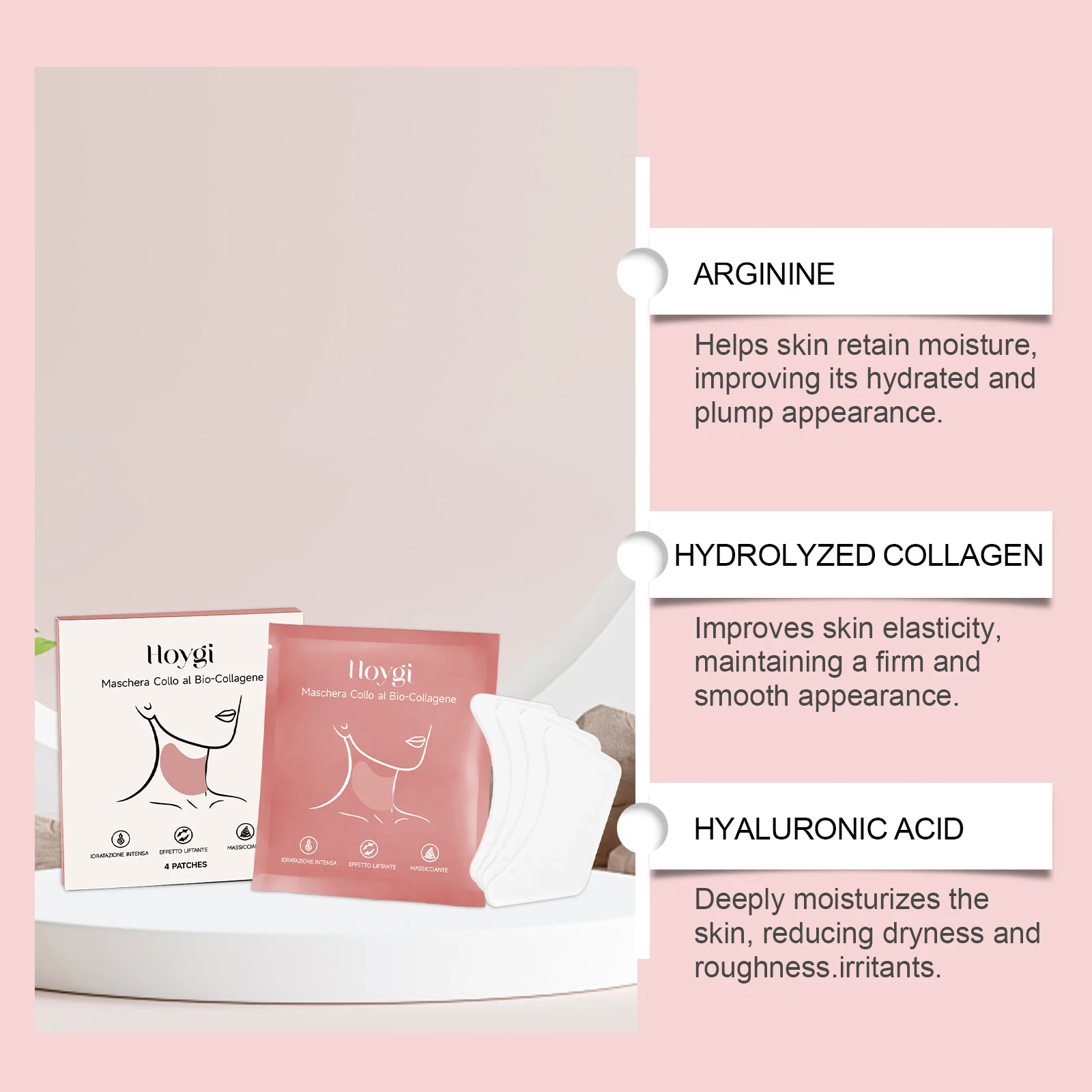 Collagen Neck Mask Hydrating Firming Anti-Aging Skin Care 4pcs 5 collagen neck mask hydrating firming 4pcs cih hmx35ay3 desc 5