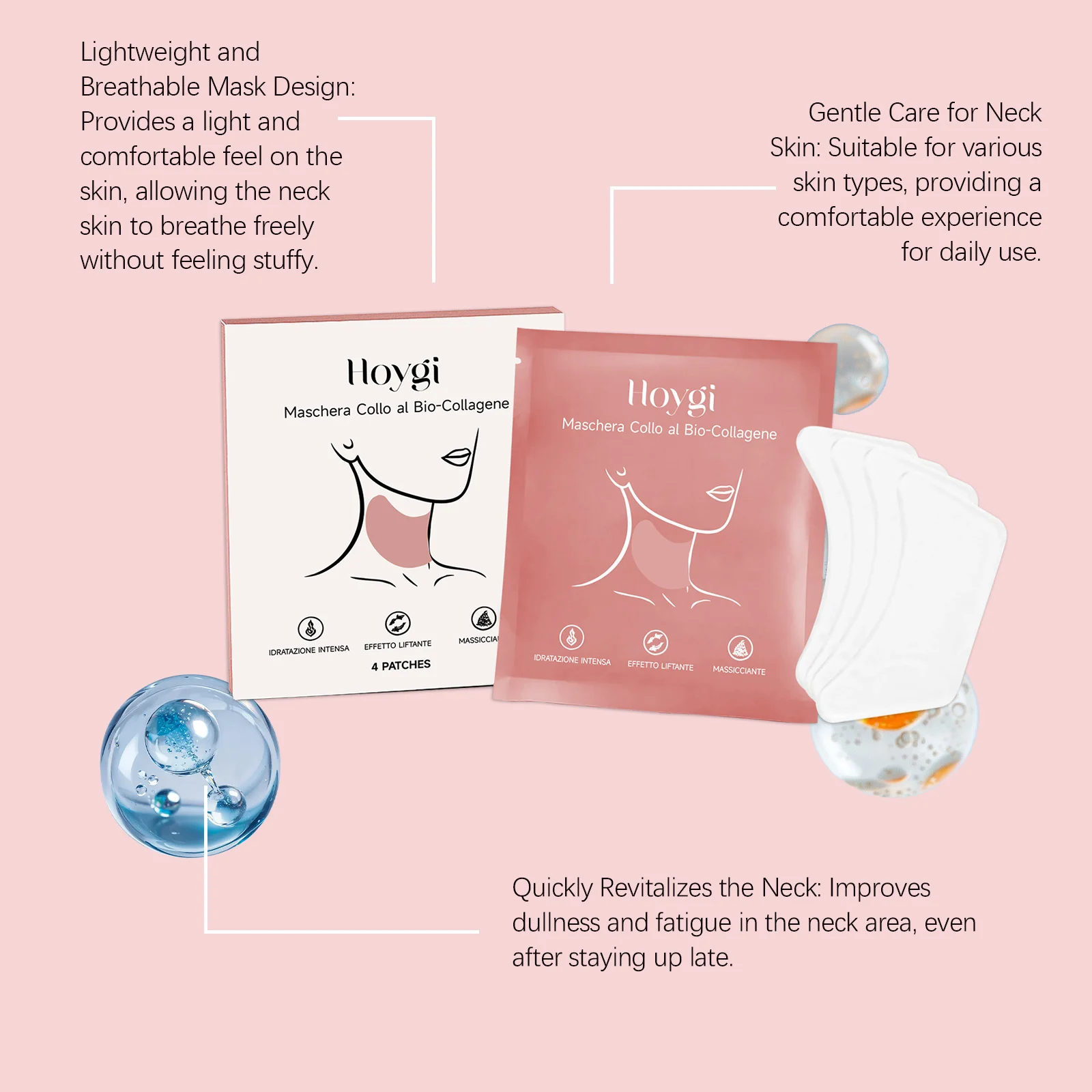 Collagen Neck Mask Hydrating Firming Anti-Aging Skin Care 4pcs 6 collagen neck mask hydrating firming 4pcs cih hmx35ay3 desc 6