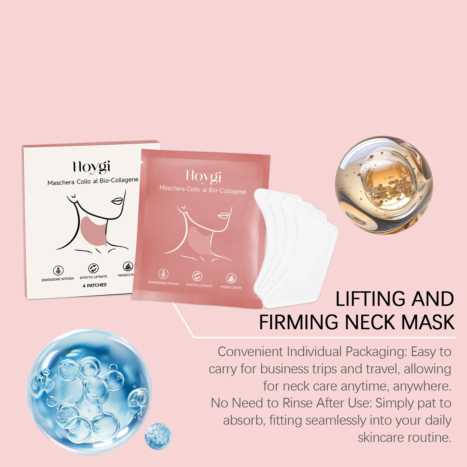 Collagen Neck Mask Hydrating Firming Anti-Aging Skin Care 4pcs 7 collagen neck mask hydrating firming 4pcs cih hmx35ay3 desc 7