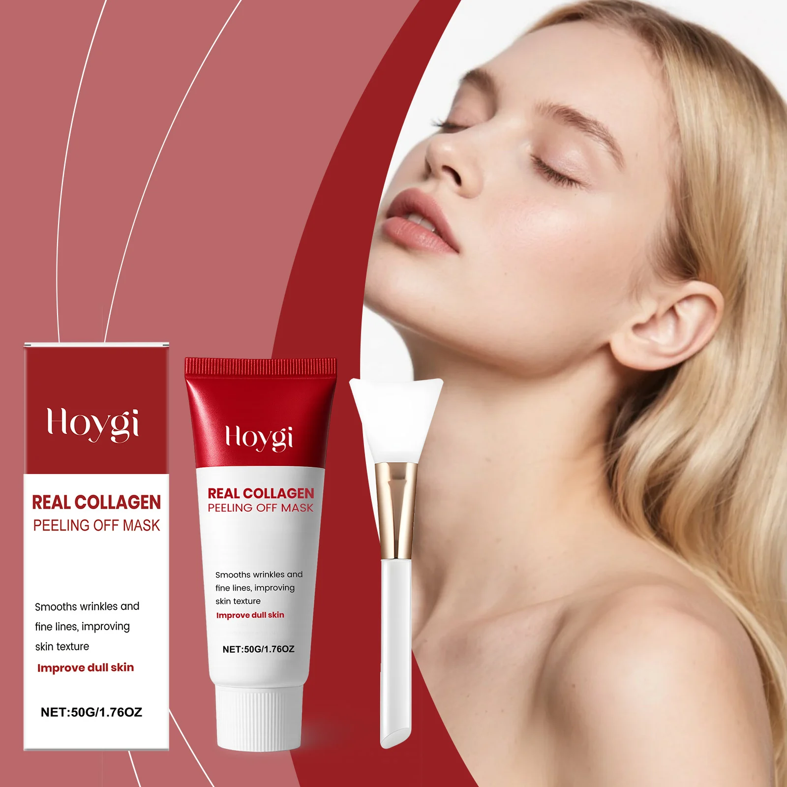 Hoygi Real Collagen Peel Off Mask for Deep Cleansing, Moisturizing & Wrinkle Smoothing 1 collagen peel off face mask der stqqm3vw desc 1