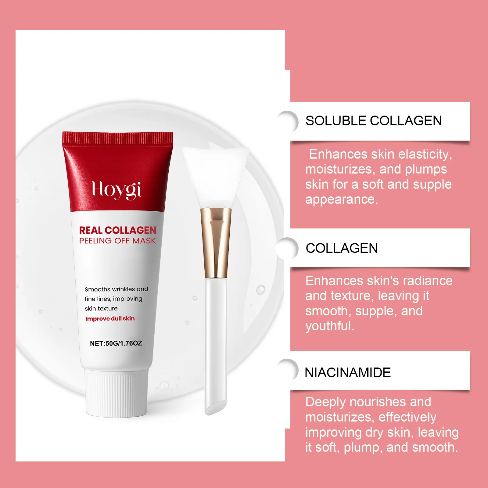 Hoygi Real Collagen Peel Off Mask for Deep Cleansing, Moisturizing & Wrinkle Smoothing 4 collagen peel off face mask der stqqm3vw desc 4