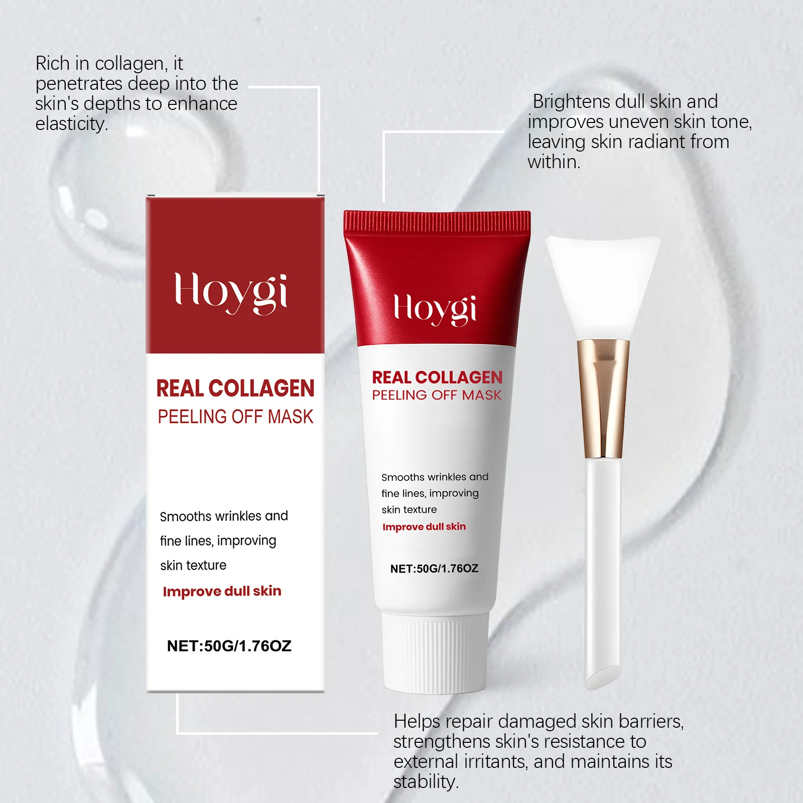 Hoygi Real Collagen Peel Off Mask for Deep Cleansing, Moisturizing & Wrinkle Smoothing 5 collagen peel off face mask der stqqm3vw desc 5