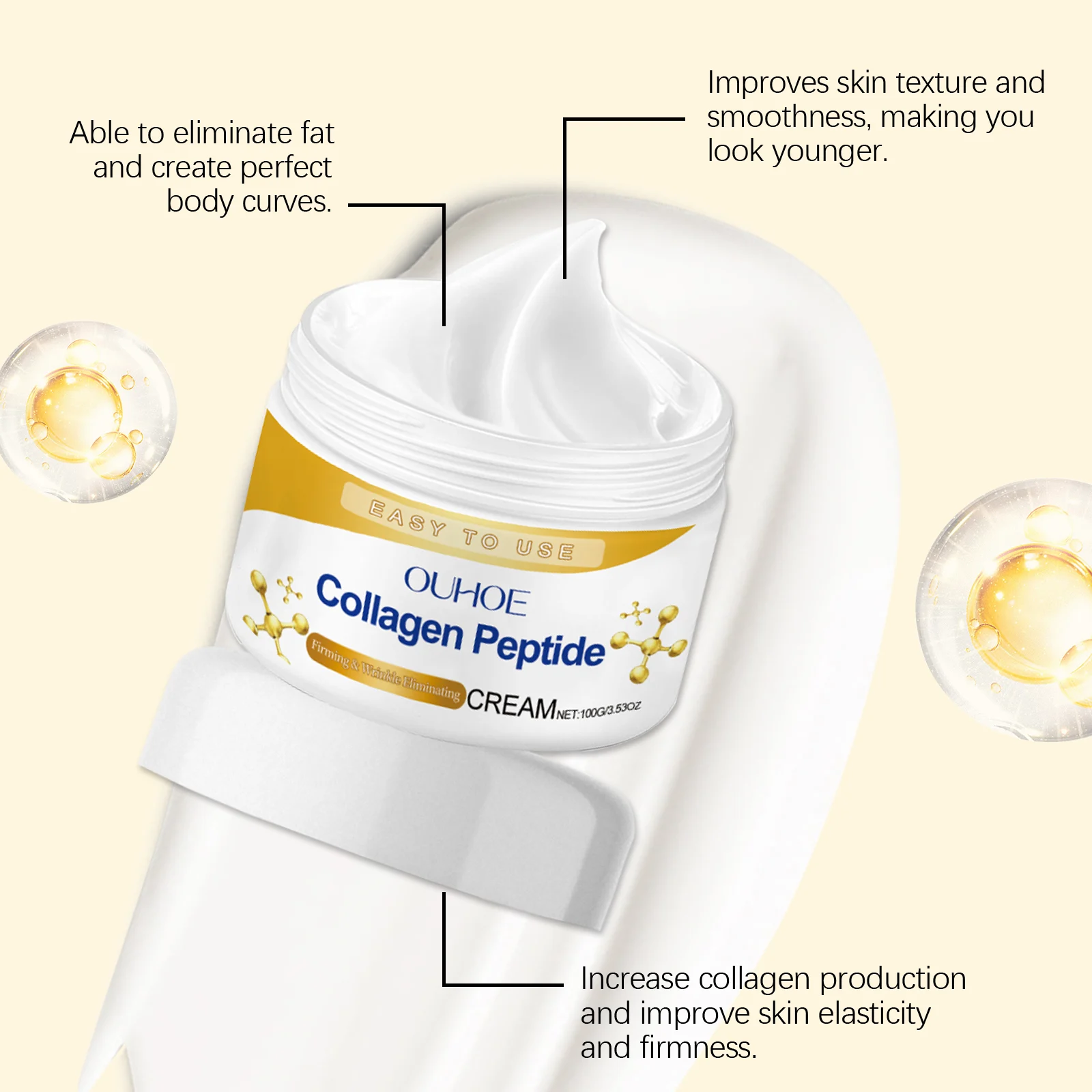 Collagen Peptide Firming Moisturizer 100g for Wrinkle Reduction and Deep Hydration 6 collagen peptide firming moisturizer 100g cih pwfav6ep desc 6