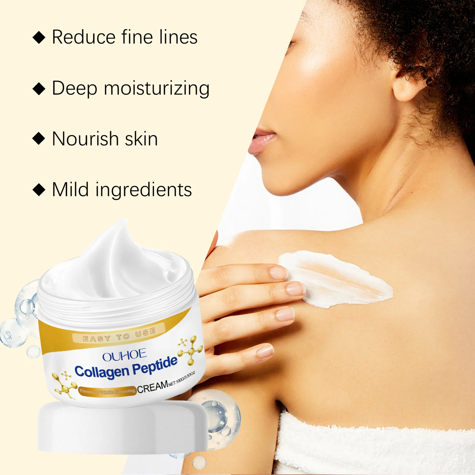 Collagen Peptide Firming Moisturizer 100g for Wrinkle Reduction and Deep Hydration 8 collagen peptide firming moisturizer 100g cih pwfav6ep desc 8