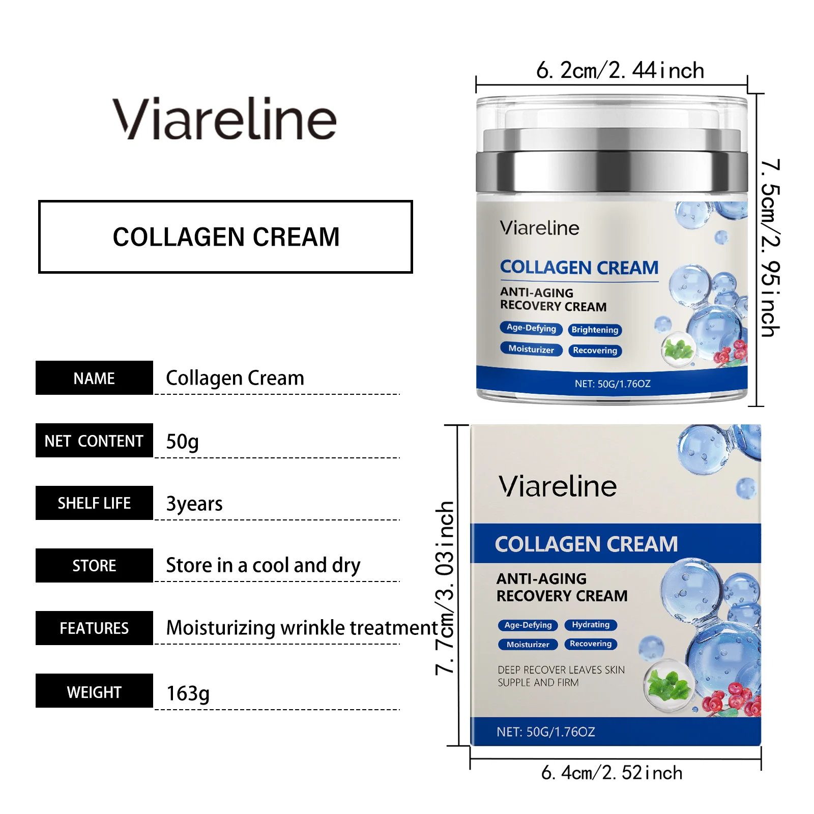 Collagen Repair Face Cream 50g for Deep Nourishing, Moisturizing, and Skin Tightening 1 collagen repair face cream 50g cih hdnrt2xn desc 1