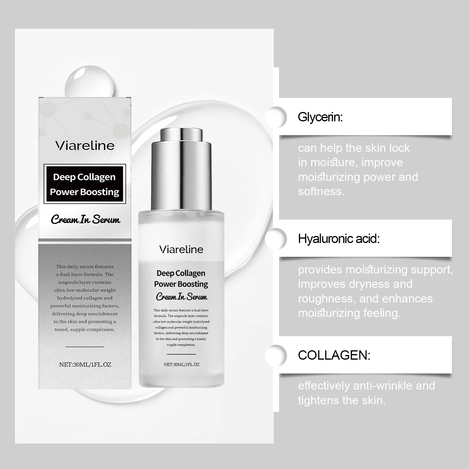 Collagen Serum 30ml Deeply Moisturizing Face Treatment for Firmer Skin 5 collagen serum 30ml deep moisturizing face treatment cih j9jtqhaq desc 5