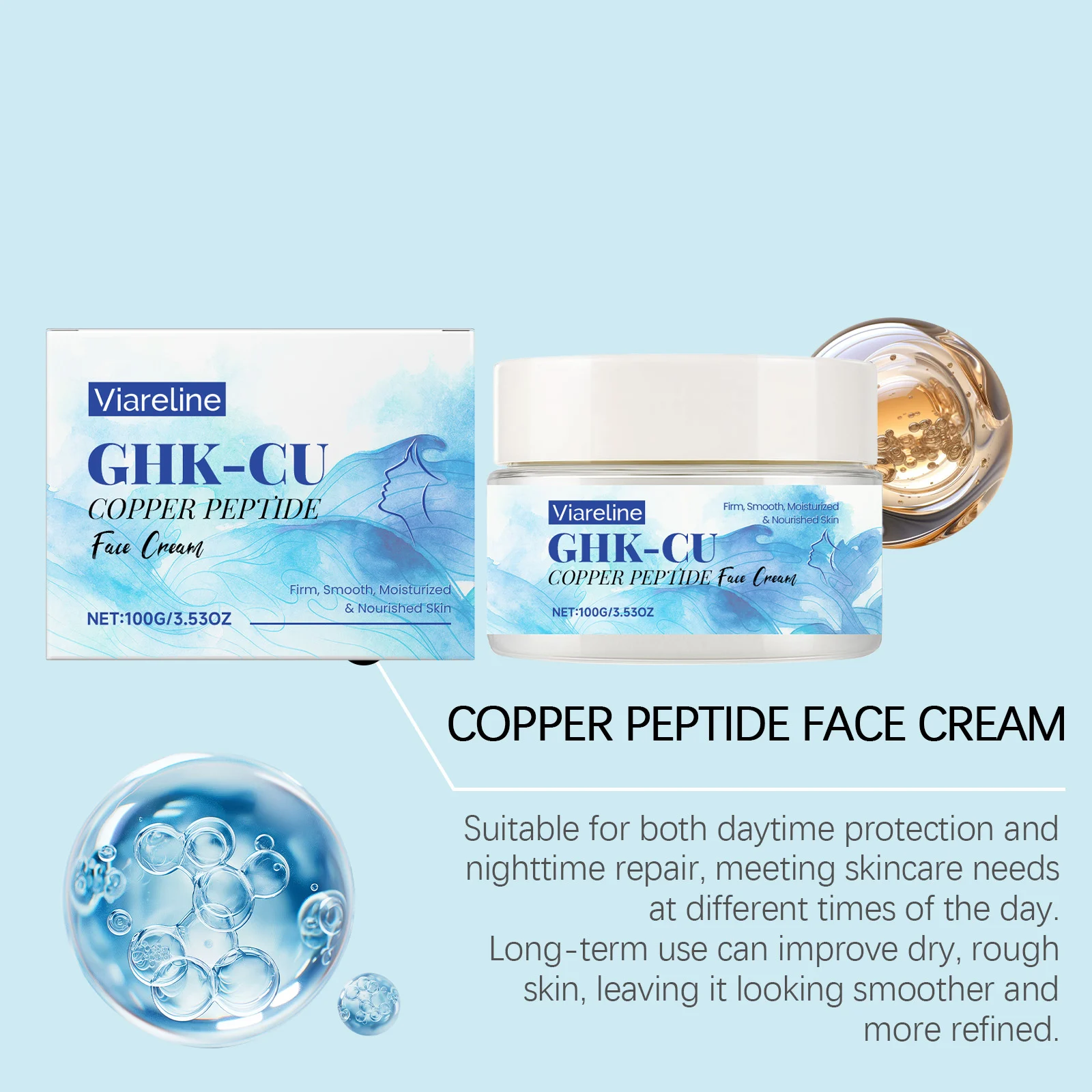 Copper Peptide Face Cream 100g Deep Hydration Anti-Aging Firming Moisturizer 8 copper peptide face cream 100g der mbqpq8fr desc 8