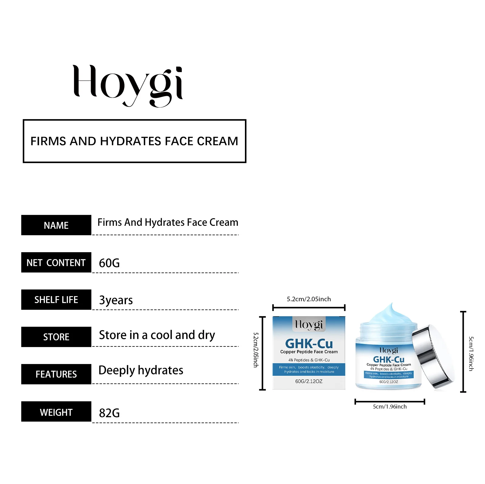 Copper Peptide Face Cream 60g - Deep Hydrating & Firming Moisturizer 1 copper peptide face cream 60g cih xryagugq desc 1