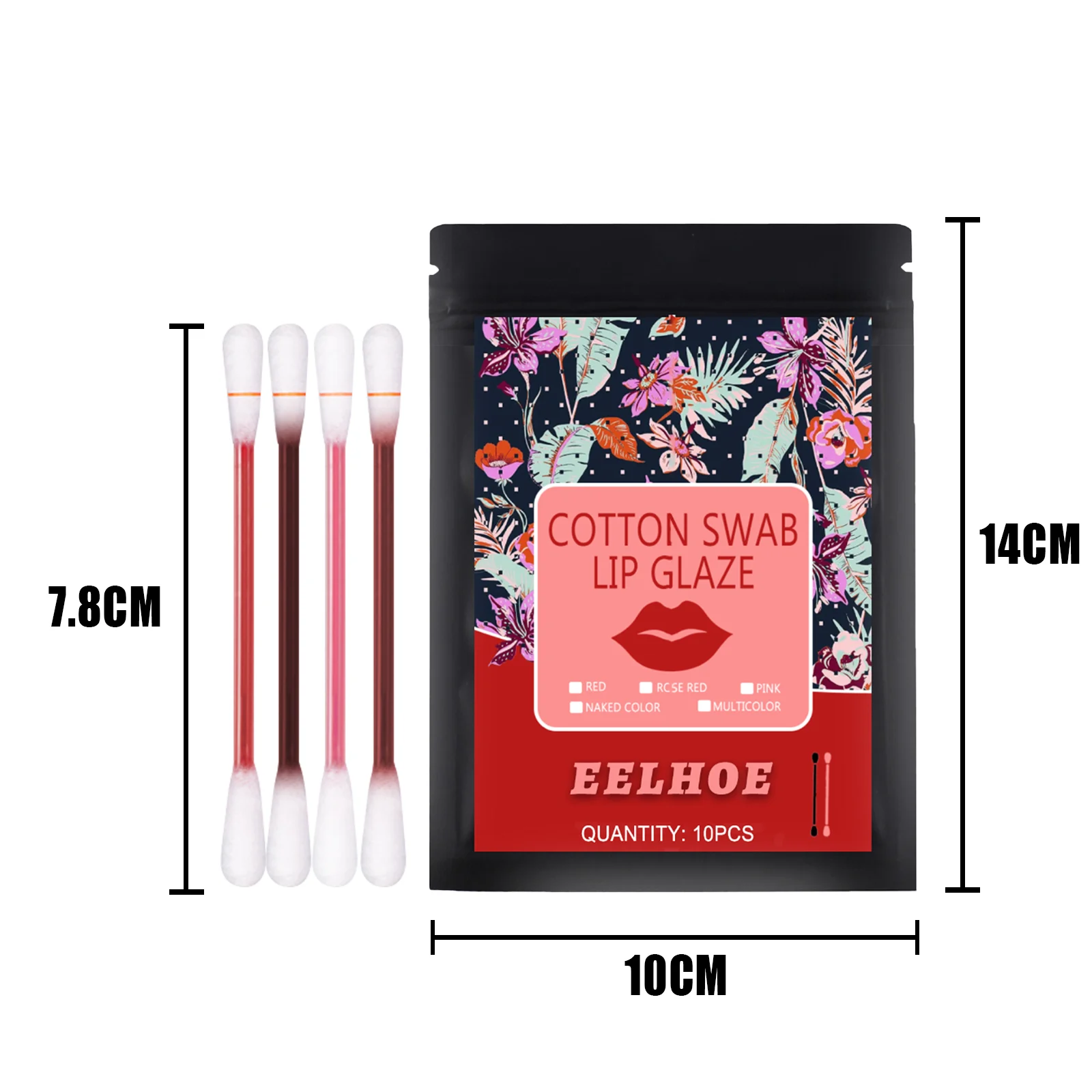 Cotton Swab Lip Glaze 10pcs Disposable Lip Stain with Lip Brush Non-Stick Cup 1 cotton swab lip glaze 10pcs disposable lip stain cih emrvqpb2 desc 1