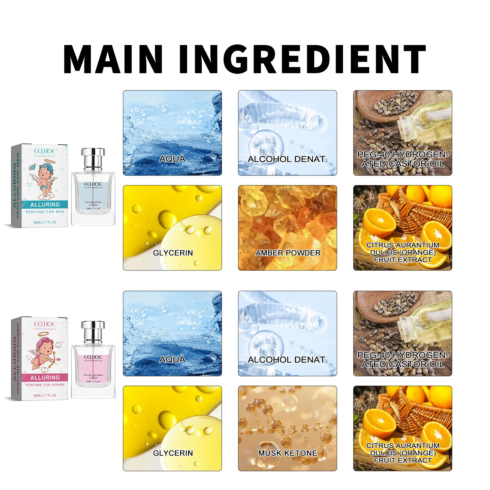 Cupid Message Perfume 50ml Long-Lasting Fresh Scent Natural Fragrance for Wrists & Neck 3 cupid message perfume 50ml cih 6zjwxu37 desc 3