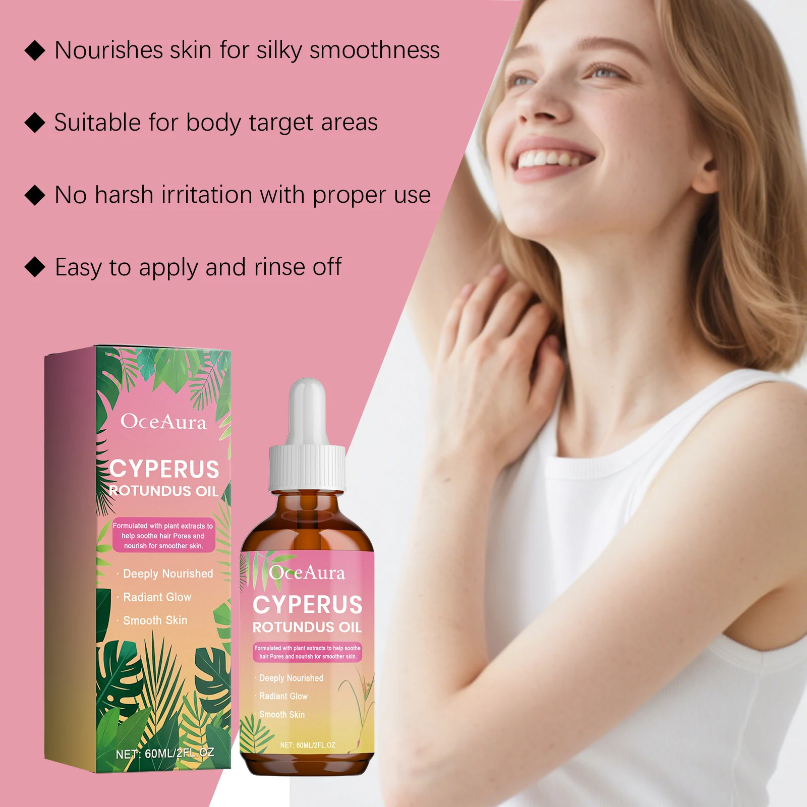 Hair Removal Essence with Cyperus Rotundus Oil 60ml for Smooth Skin and Soothing Pores 7 cyperus rotundus oil hair removal essence 60ml der 64yqarf9 desc 7