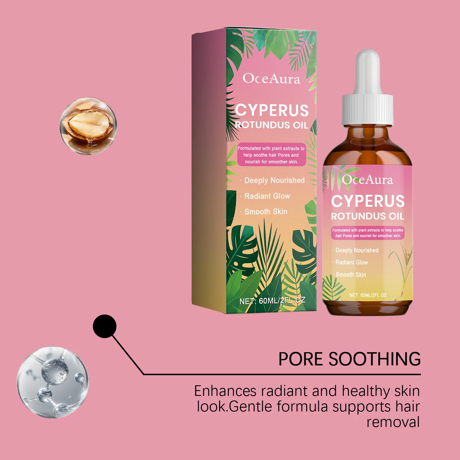 Hair Removal Essence with Cyperus Rotundus Oil 60ml for Smooth Skin and Soothing Pores 8 cyperus rotundus oil hair removal essence 60ml der 64yqarf9 desc 8