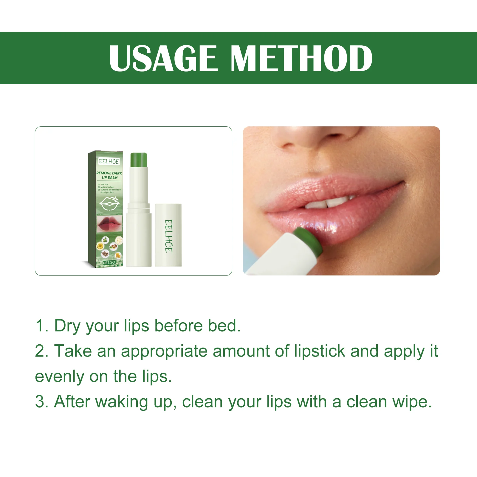 Dark Lip Balm Lip Lightening Treatment to Moisturize and Repair Chapped Lips 3g 3 dark lip balm lightening treatment 3g cih g4rsfpa8 desc 3