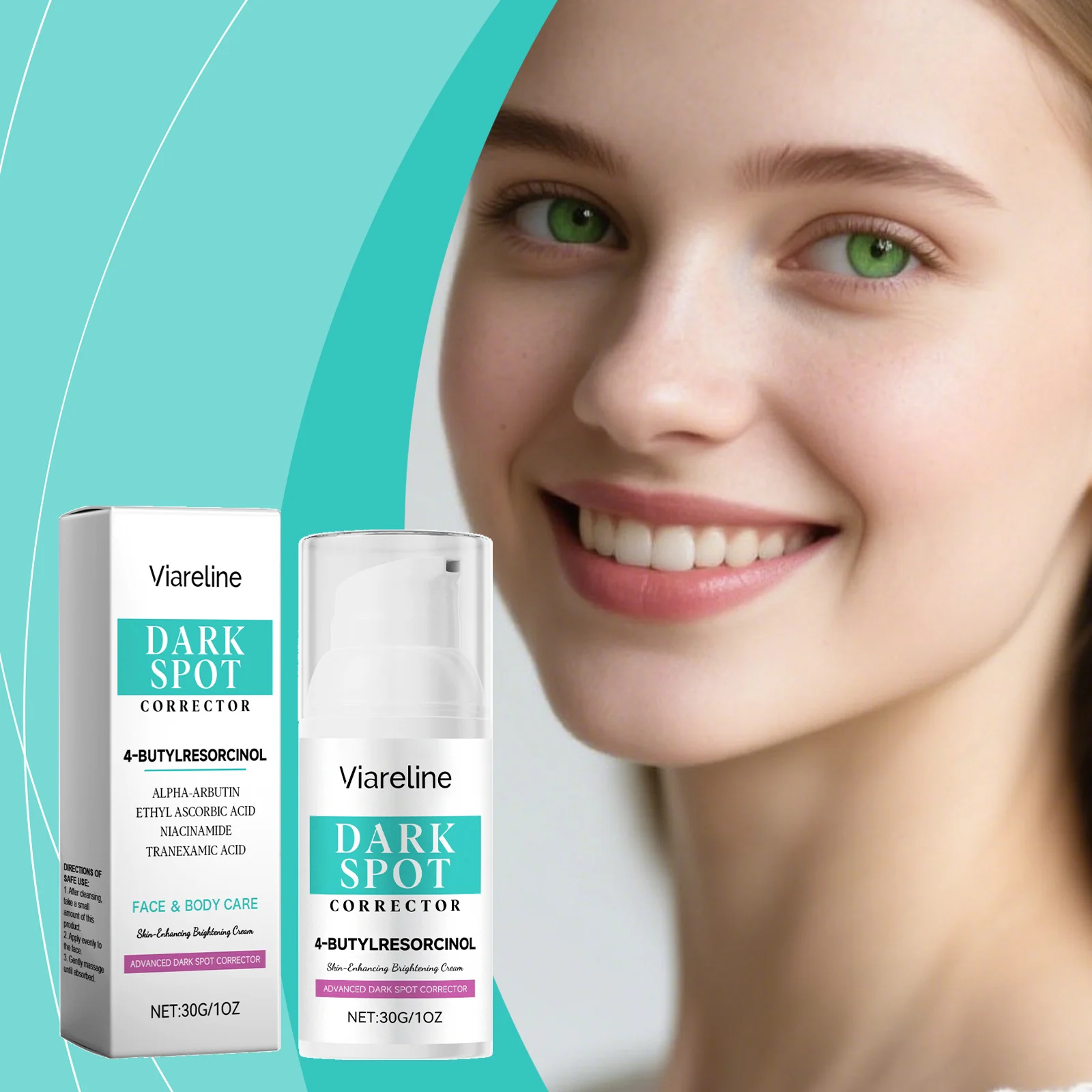Viareline Dark Spot Corrector Skin-Enhancing Brightening Cream with 4-Butylresorcinol & Hyaluronic Acid 2 dark spot corrector brightening cream der htk4h7jd desc 2