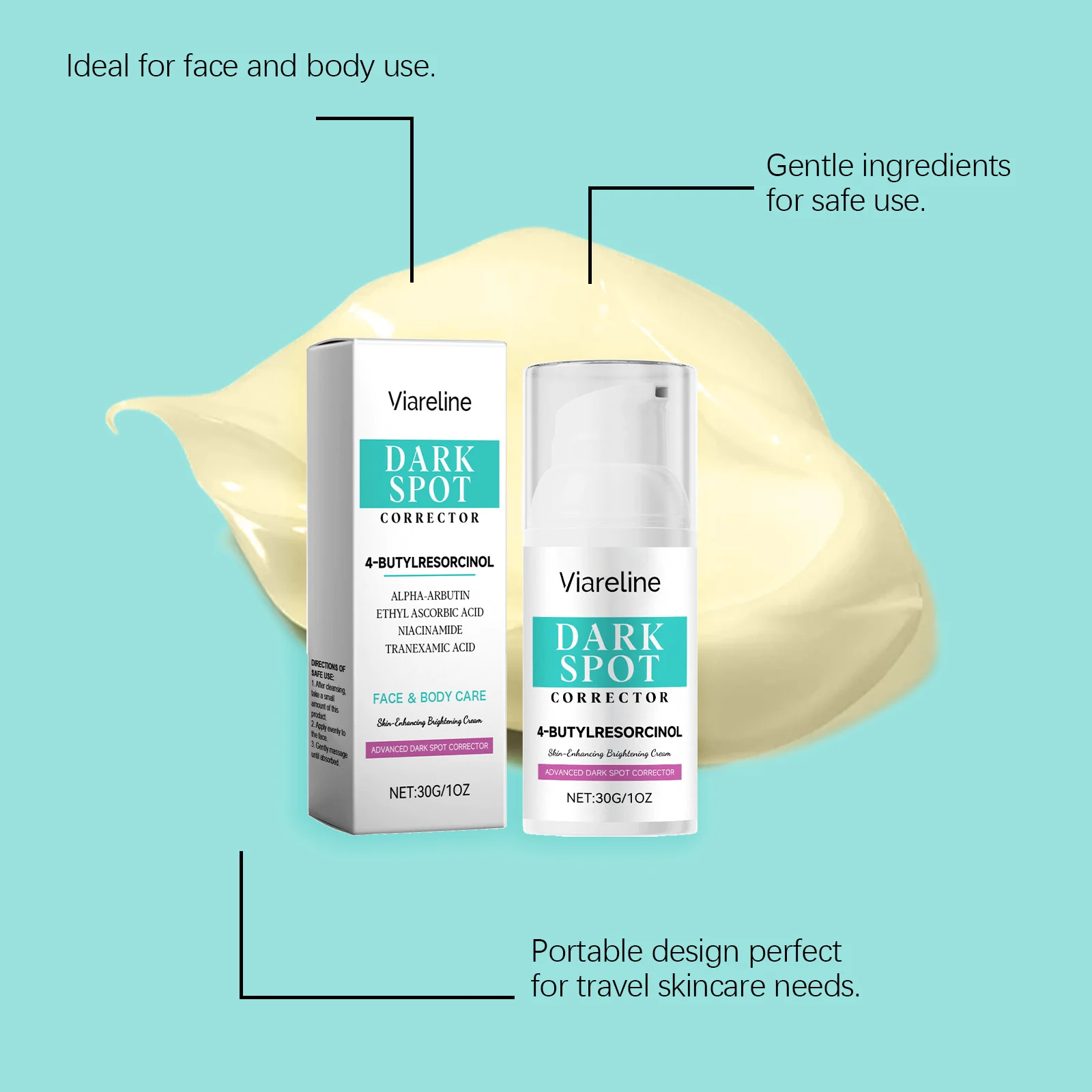 Viareline Dark Spot Corrector Skin-Enhancing Brightening Cream with 4-Butylresorcinol & Hyaluronic Acid 6 dark spot corrector brightening cream der htk4h7jd desc 6