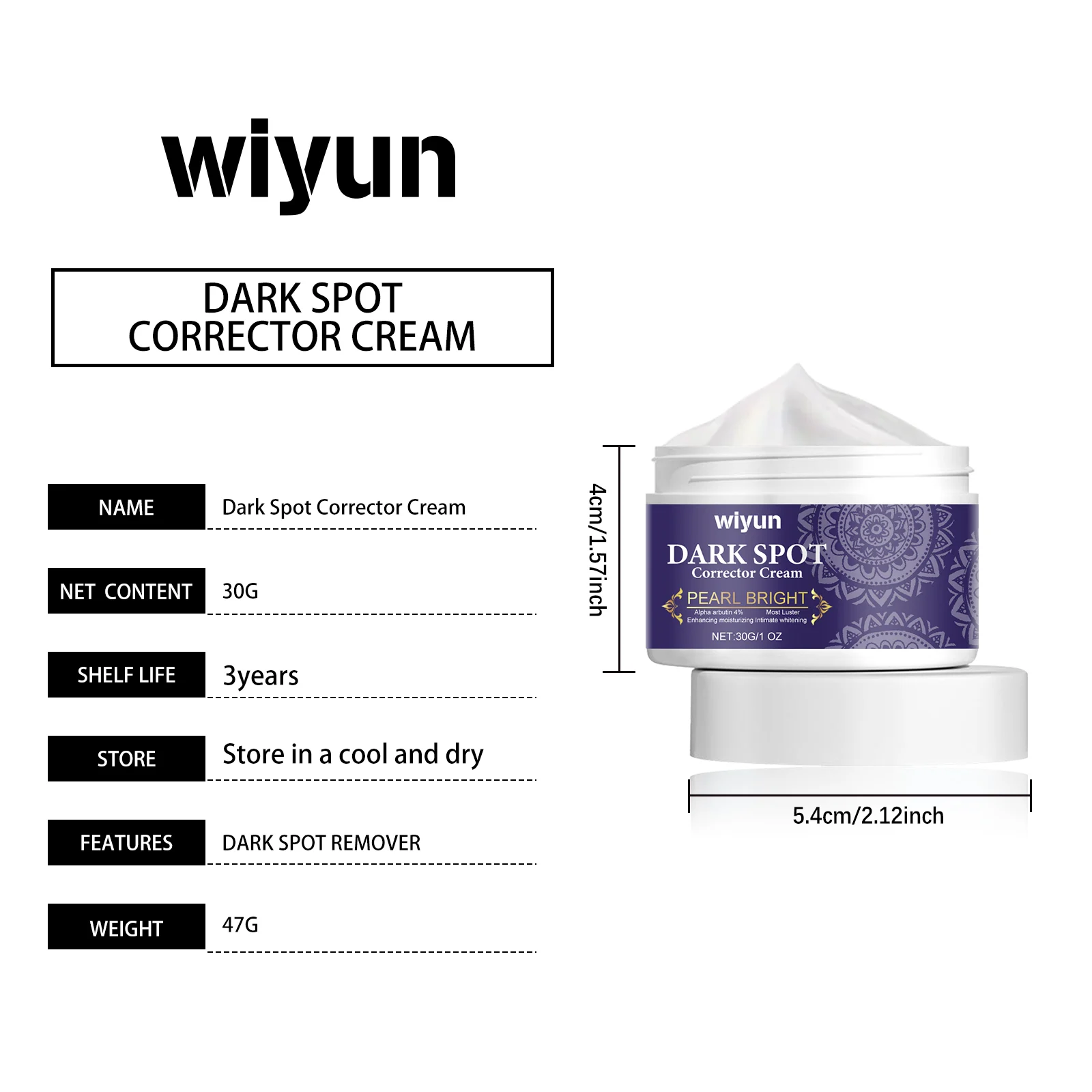 Dark Spot Corrector Cream 30g Brightens Skin Tone & Fades Hyperpigmentation 1 dark spot corrector cream 30g cih shmaeazy desc 1