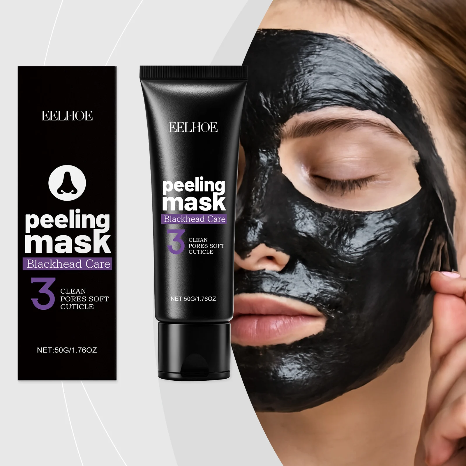 Deep Cleansing Peel-Off Mask with Hydrolyzed Collagen & Bamboo Charcoal for Clear Pores - 50g 2 deep cleansing peel off mask hydrolyzed collagen bamboo charcoal 50g der h83ahgp3 desc 2