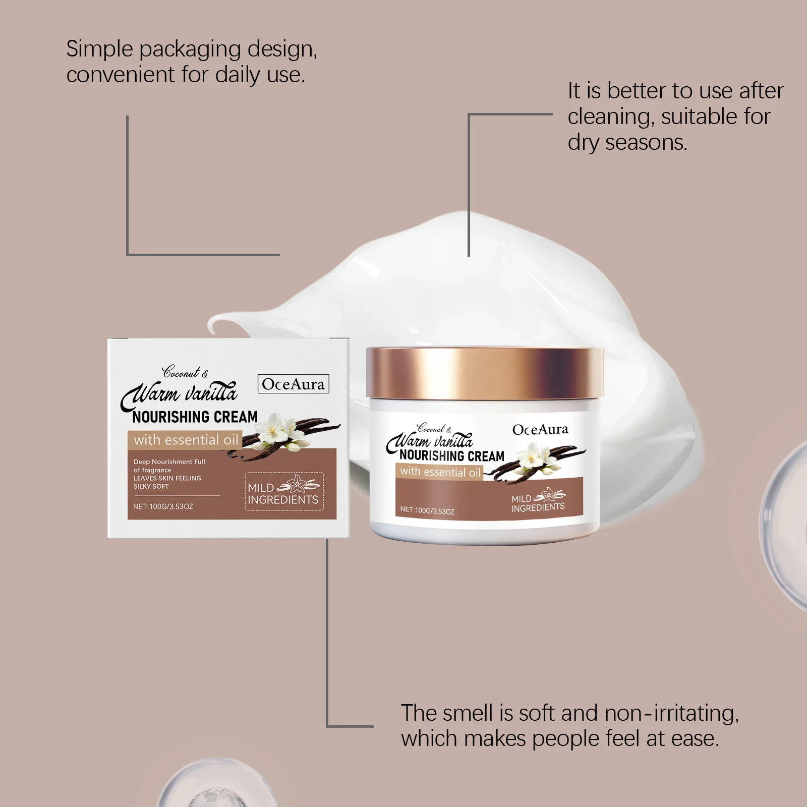 Deep Nourishing Body Cream 100g with Coconut & Vanilla for Intense Hydration and Skin Repair 6 deep nourishing body cream 100g coconut vanilla der e9e3a7dj desc 6