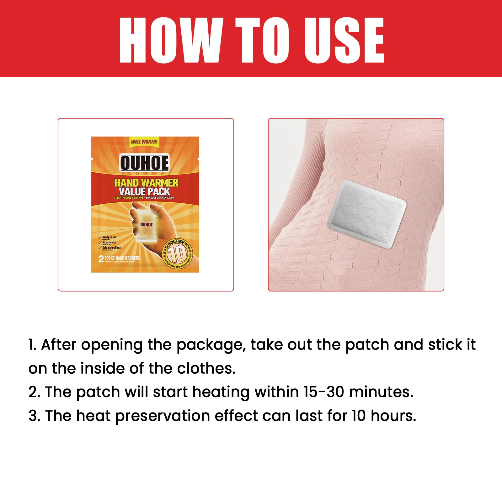 OUHOE Disposable Air-Activated Hand Warmers, 40 Pack - Up to 10 Hours Heat 3 disposable hand warmers pack cih yfrqdffe desc 3