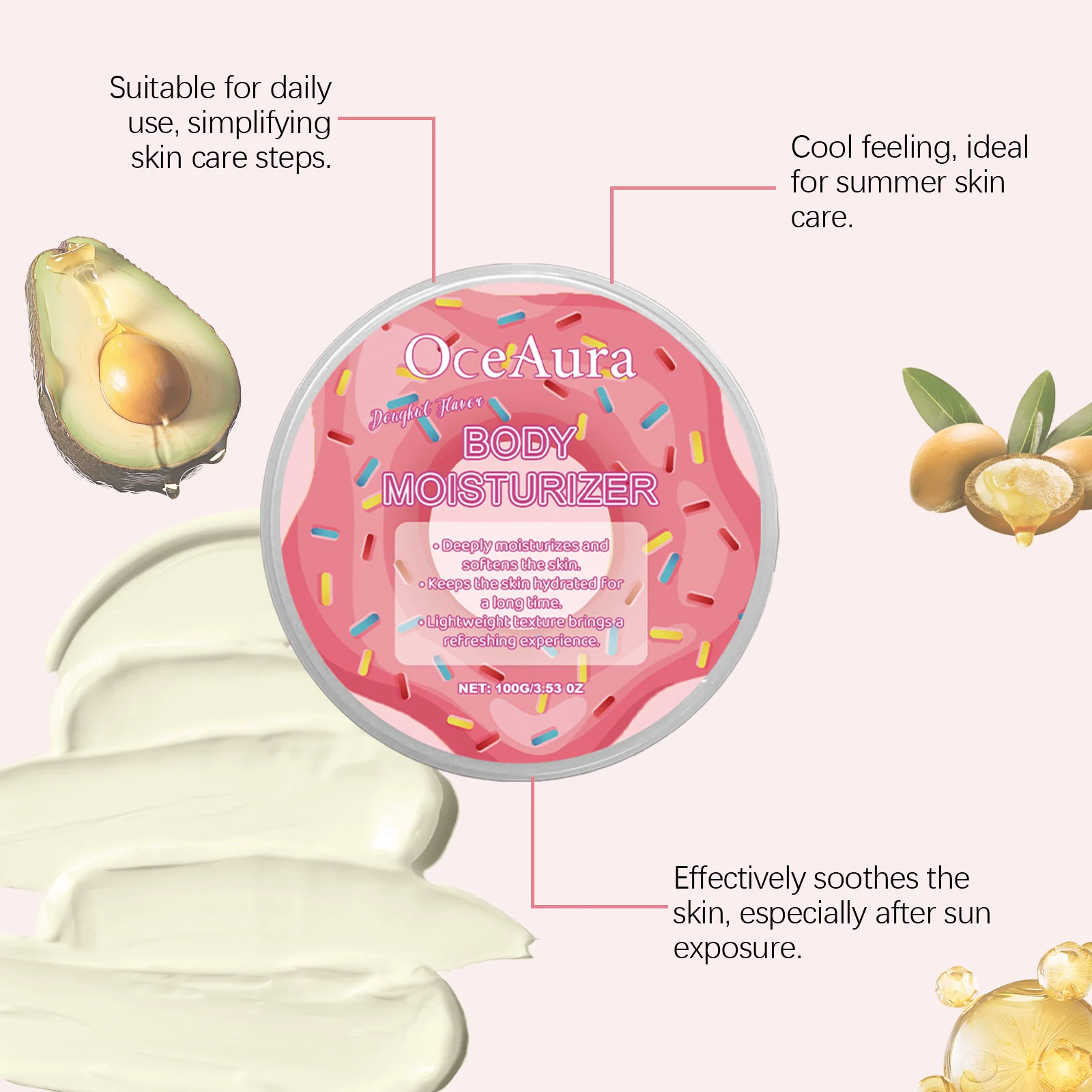 Doughnut Body Moisturizer 100g Deeply Hydrates & Softens Skin Lightweight Cream 7 doughnut body moisturizer 100g cih 4ufa3ws2 desc 7