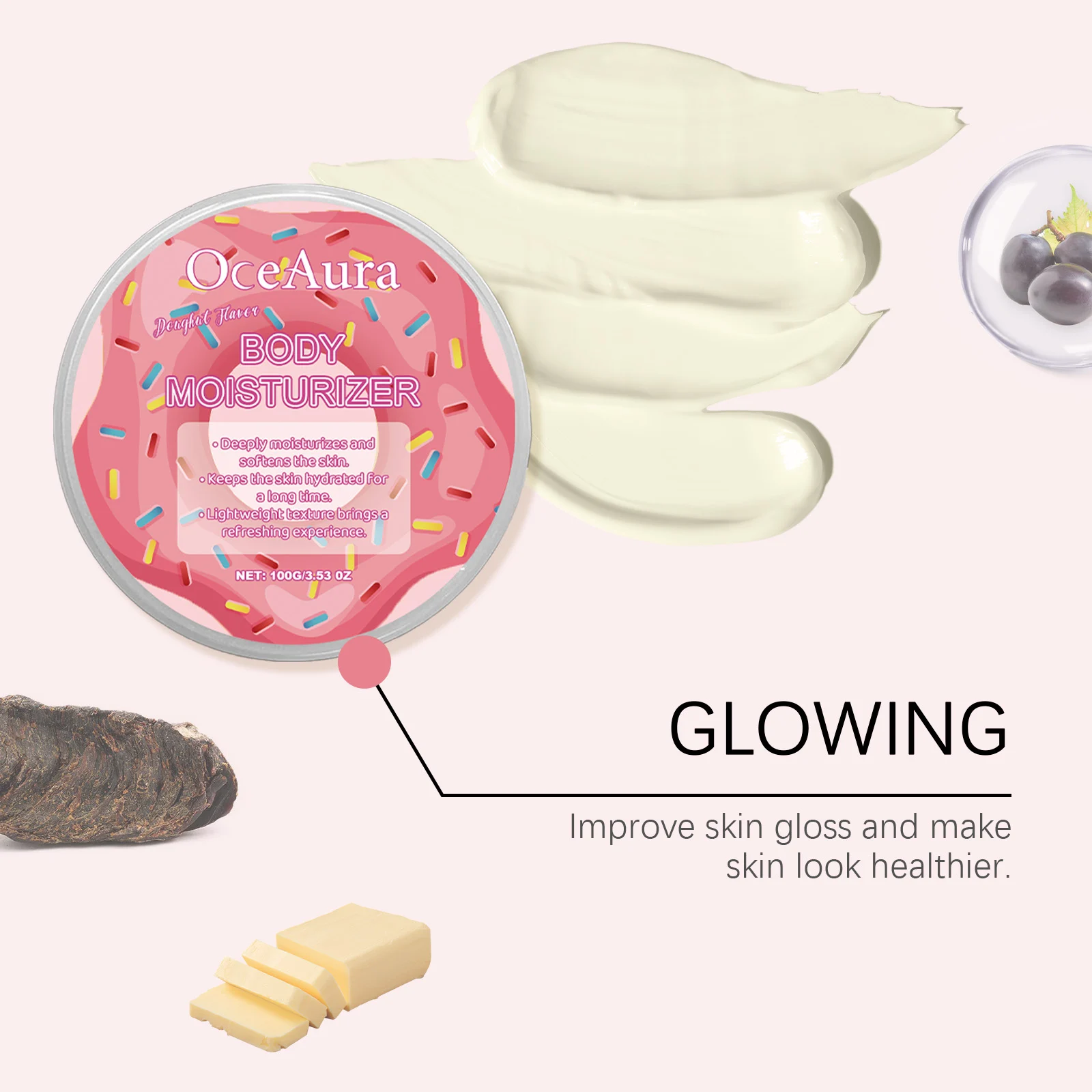 Doughnut Body Moisturizer 100g Deeply Hydrates & Softens Skin Lightweight Cream 8 doughnut body moisturizer 100g cih 4ufa3ws2 desc 8