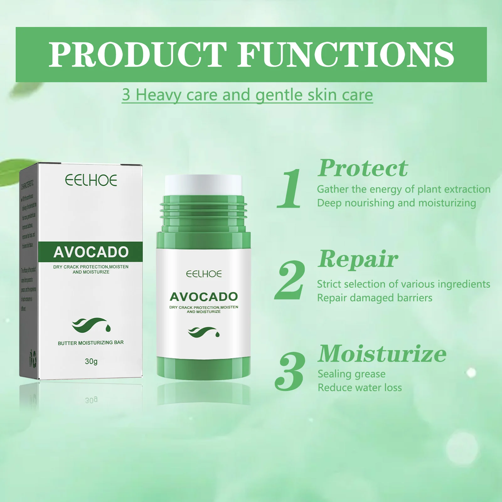 Dry Crack Protection Hand Foot Cream 30g Avocado Moisturizing Repair Balm for Chapped Skin 4 dry crack protection hand foot cream 30g avocado cih 3v5w7frv desc 4