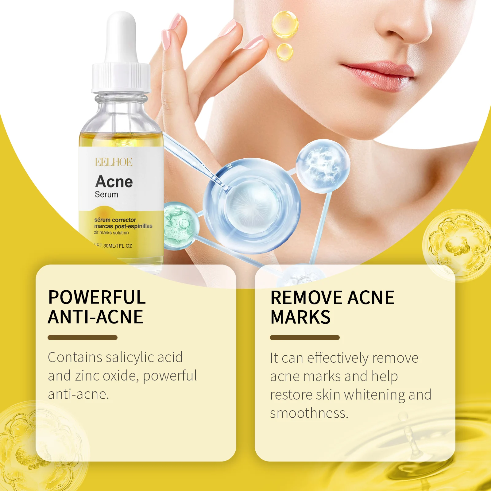 Acne Serum for Face 30ml - Repair Acne Marks, Control Oil, & Clear Skin 7 eelhoe acne serum 30ml cih k3ggm77t desc 7