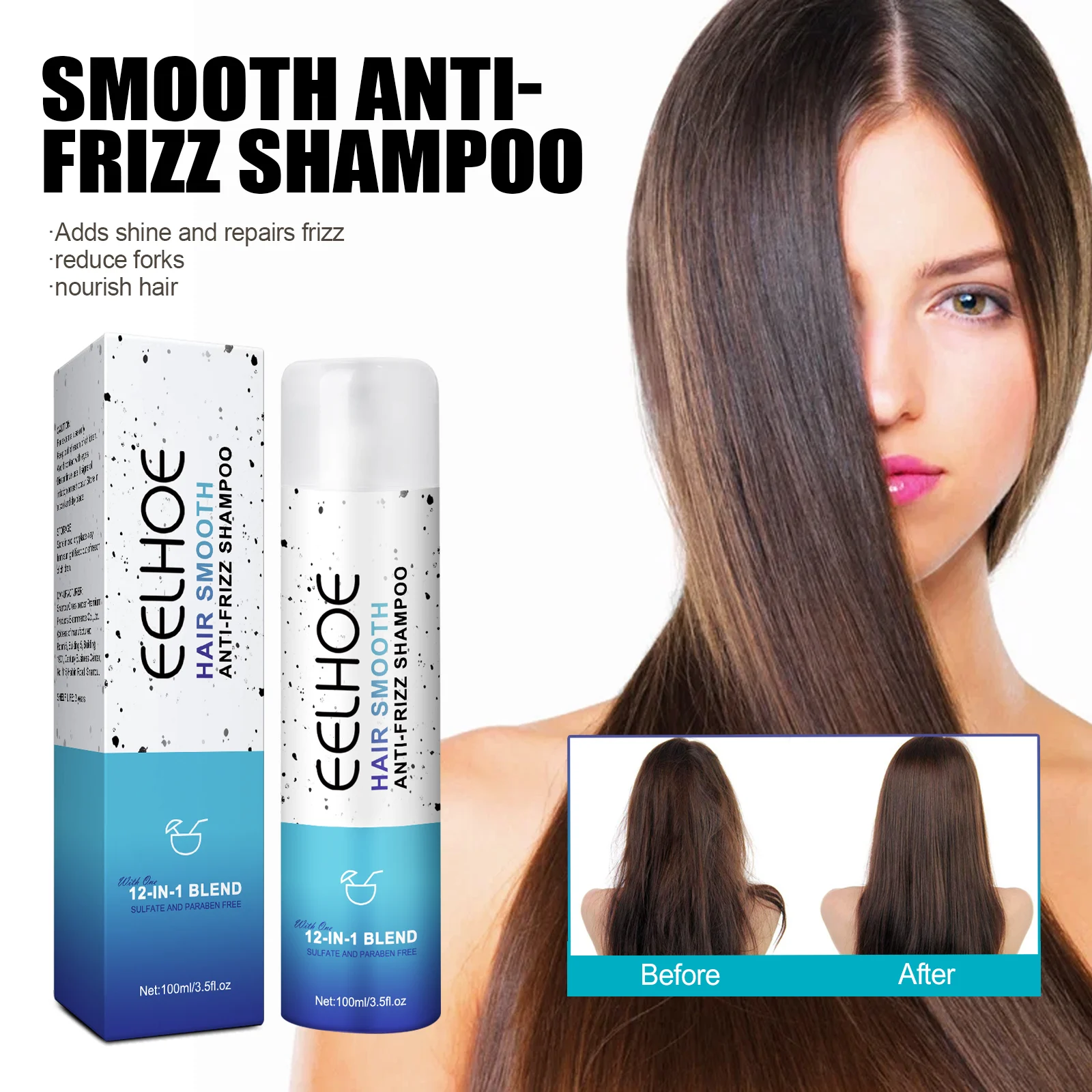 Anti Frizz Shampoo Smoothing Frizz Control Volumizing Shampoo for Damaged Hair 100ml 2 eelhoe anti frizz smooth shampoo 100ml cih dm5vwtd8 desc 2