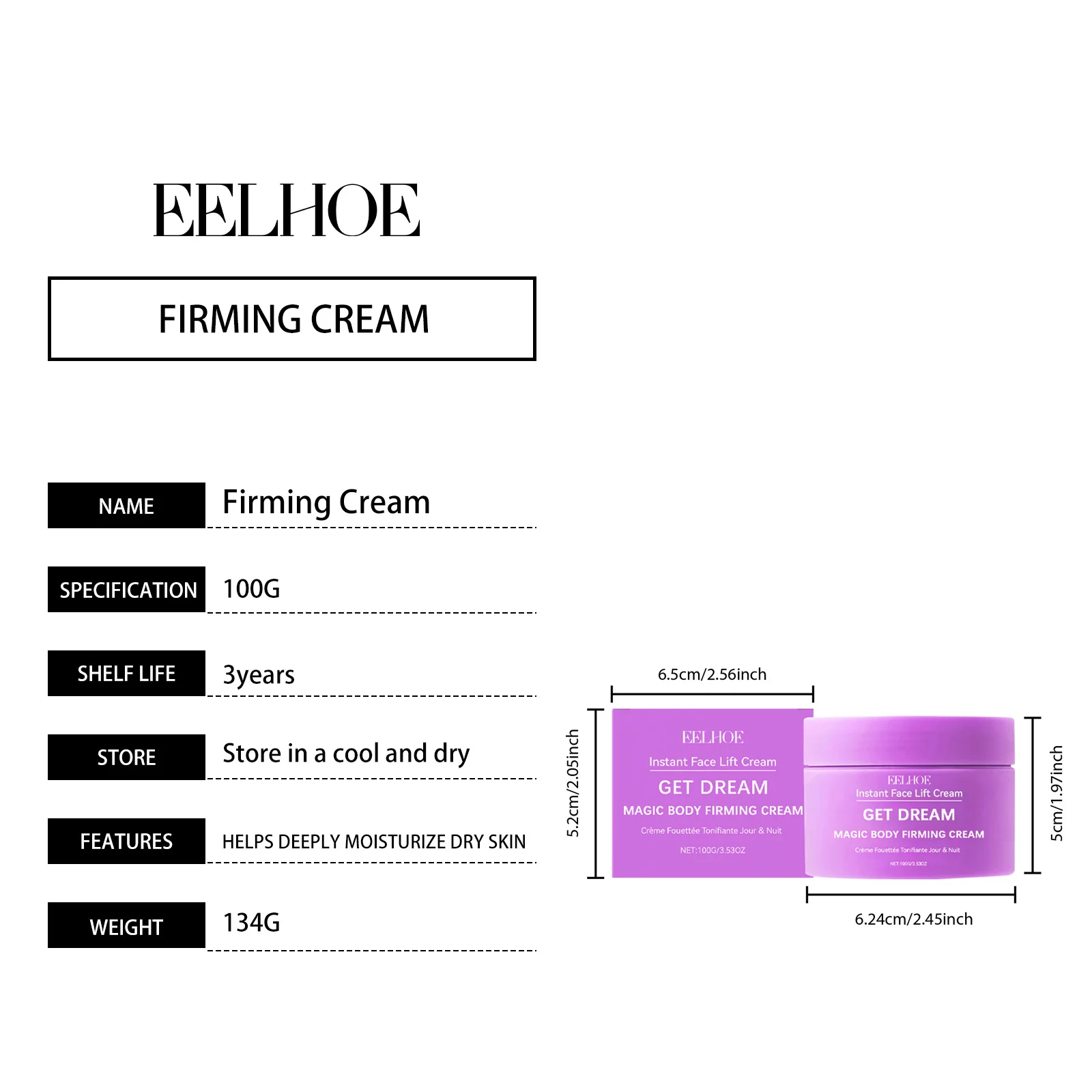 Body Care Cream Deep Moisturizing Firming Cream for Face & Body 100g 1 eelhoe body care cream firming moisturizer 100g der pzp9v8bh desc 1