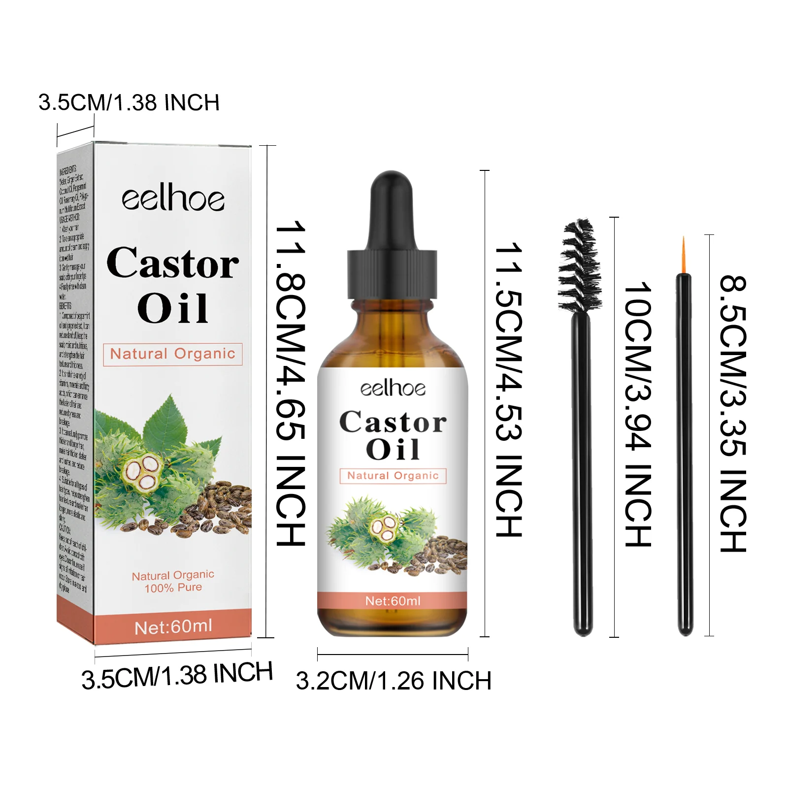Castor Hair Oil 60ml for Dry, Frizzy Hair Repair & Scalp Nourishment 1 eelhoe castor hair oil 60ml cih gmdq5btn desc 1