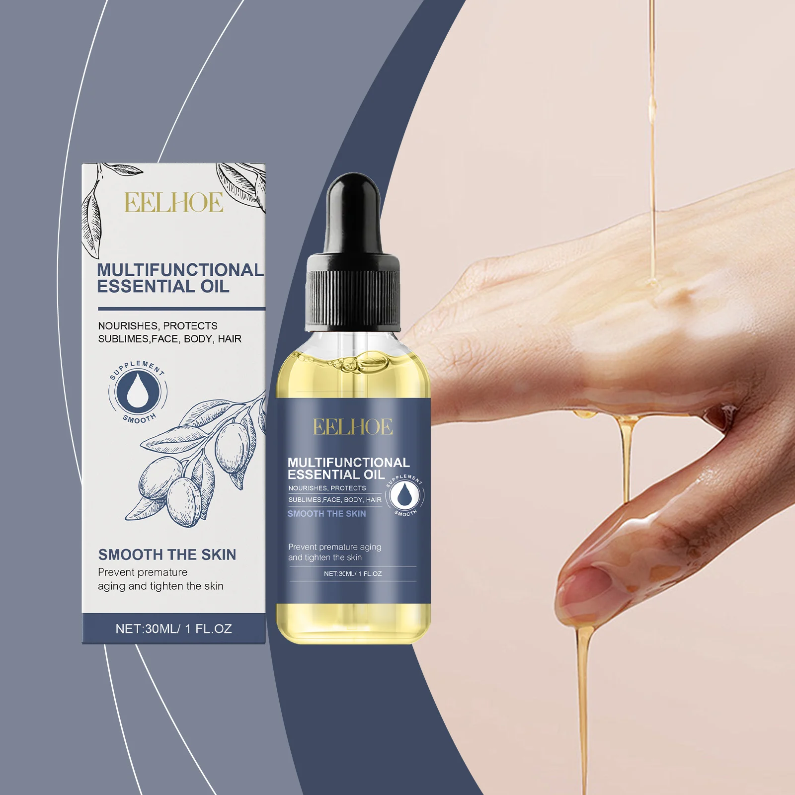 Multifunctional Essential Oil for Face, Body, Hair & Nails - 30ml Nourishing & Moisturizing Serum 2 eelhoe multifunctional essential oil 30ml cih jtxbqx5s desc 2