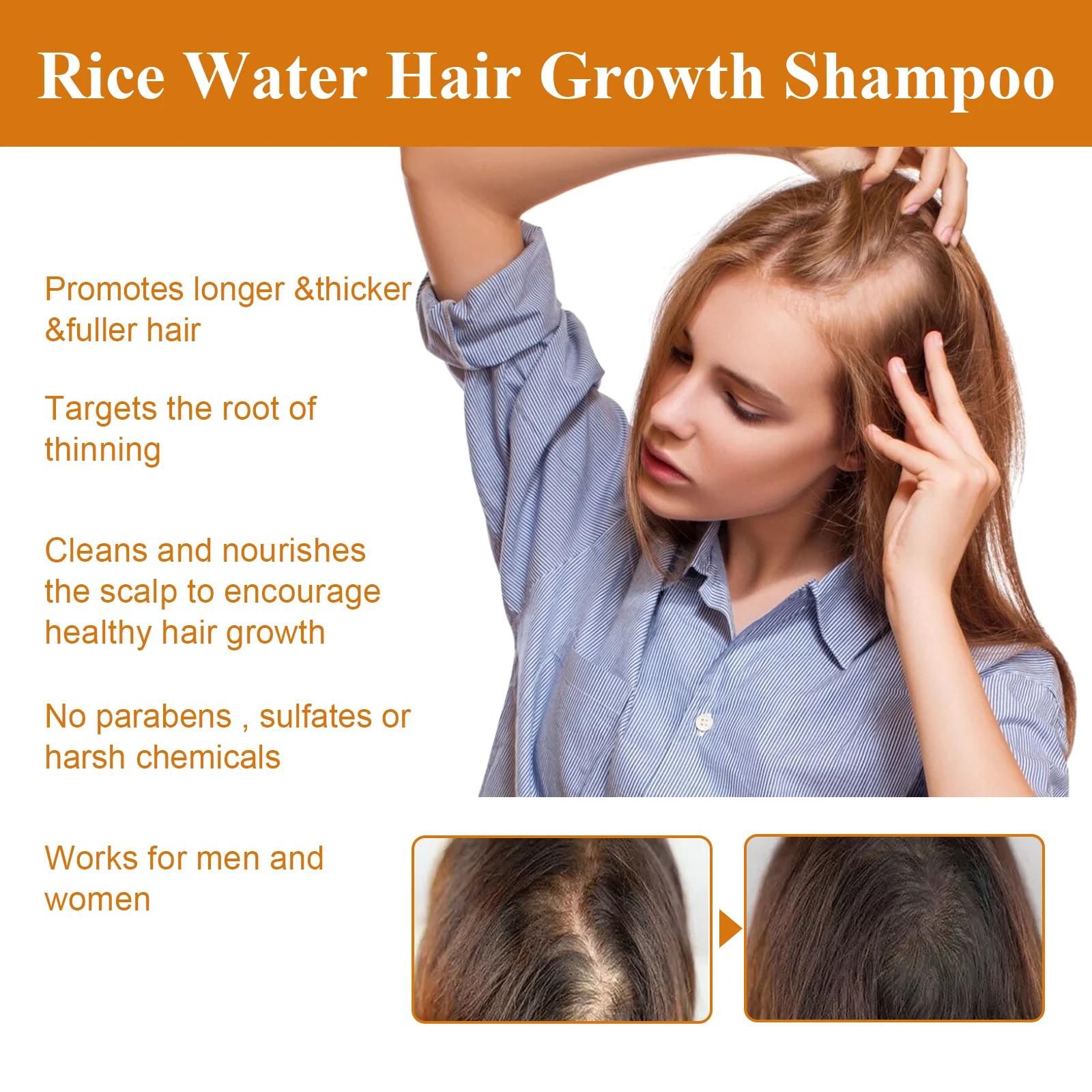 Rice Water Hair Growth Shampoo for Thicker Longer Fuller Hair with Biotin & Ginger Extract 100ml 5 eelhoe rice water hair growth shampoo 100ml cih py5gwaay desc 5