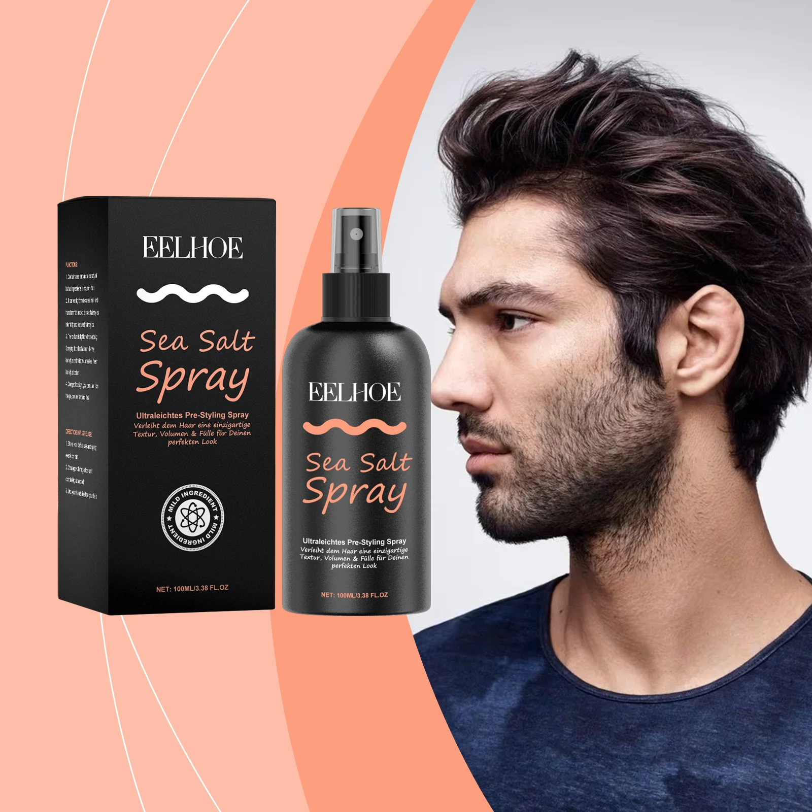 Sea Salt Hair Texturizing Spray for Volume, Oil Control & Beach Waves - 100ml 2 eelhoe sea salt hair texturizing spray 100ml cih mgv5ku79 desc 2