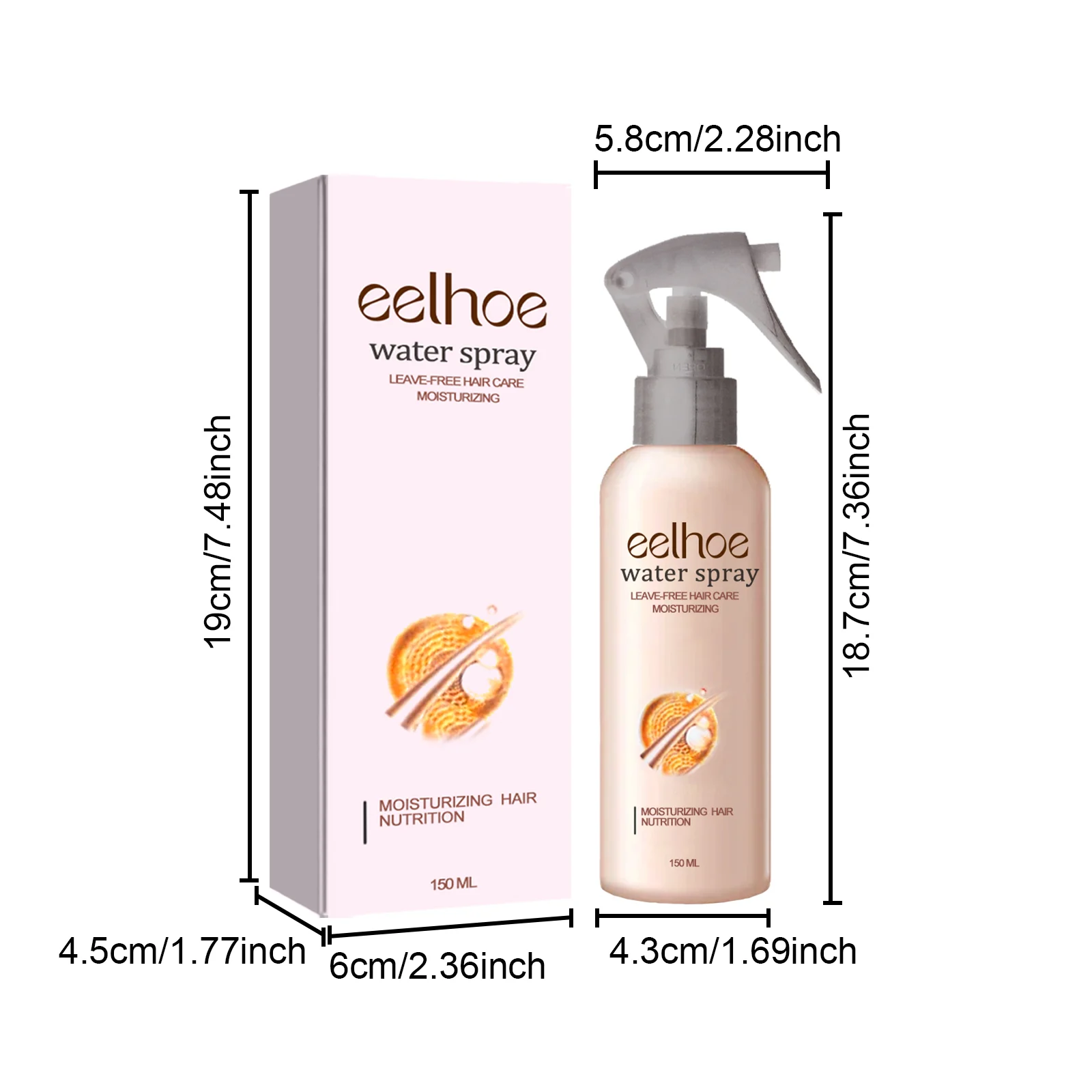 Smoothing Hair Spray Moisturizing Hair Treatment for Dry Frizz Control and Shine 150ml 1 eelhoe smoothing hair spray moisturizing 150ml cih qdzhnh6y desc 1