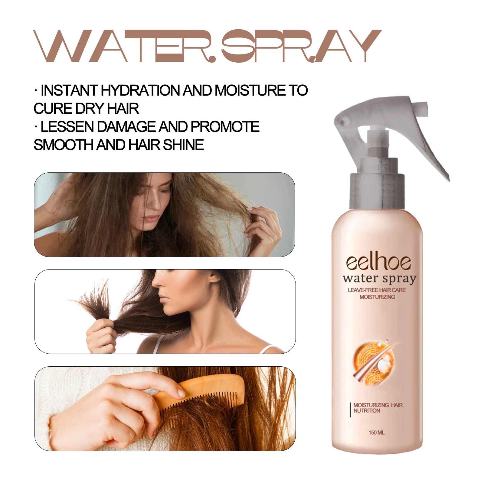 Smoothing Hair Spray Moisturizing Hair Treatment for Dry Frizz Control and Shine 150ml 5 eelhoe smoothing hair spray moisturizing 150ml cih qdzhnh6y desc 5