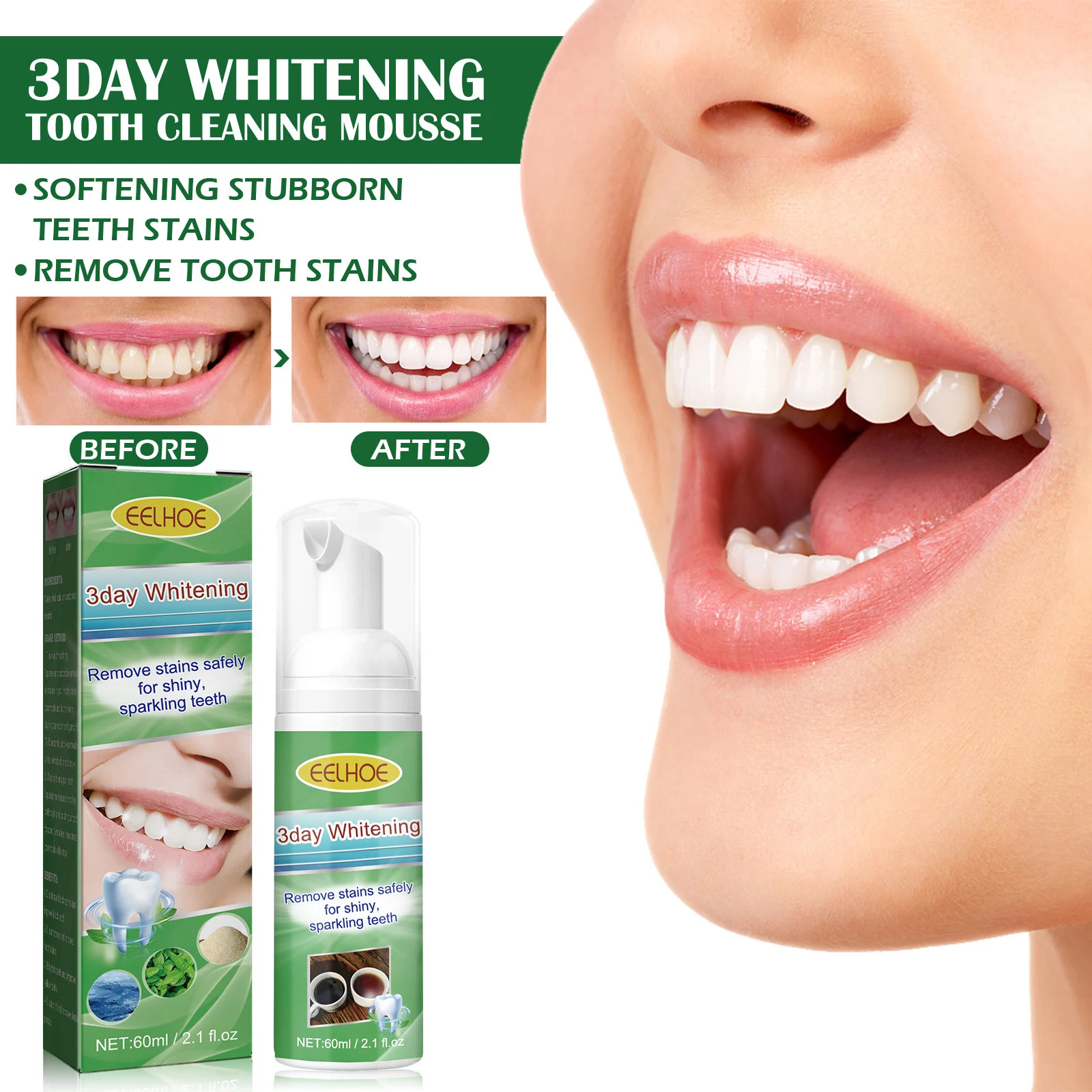 Teeth Whitening Mousse 60ml Tartar Remover Stain Cleaner Fresh Breath Oral Care 1 eelhoe teeth whitening mousse 60ml cih vvj5dtac desc 1