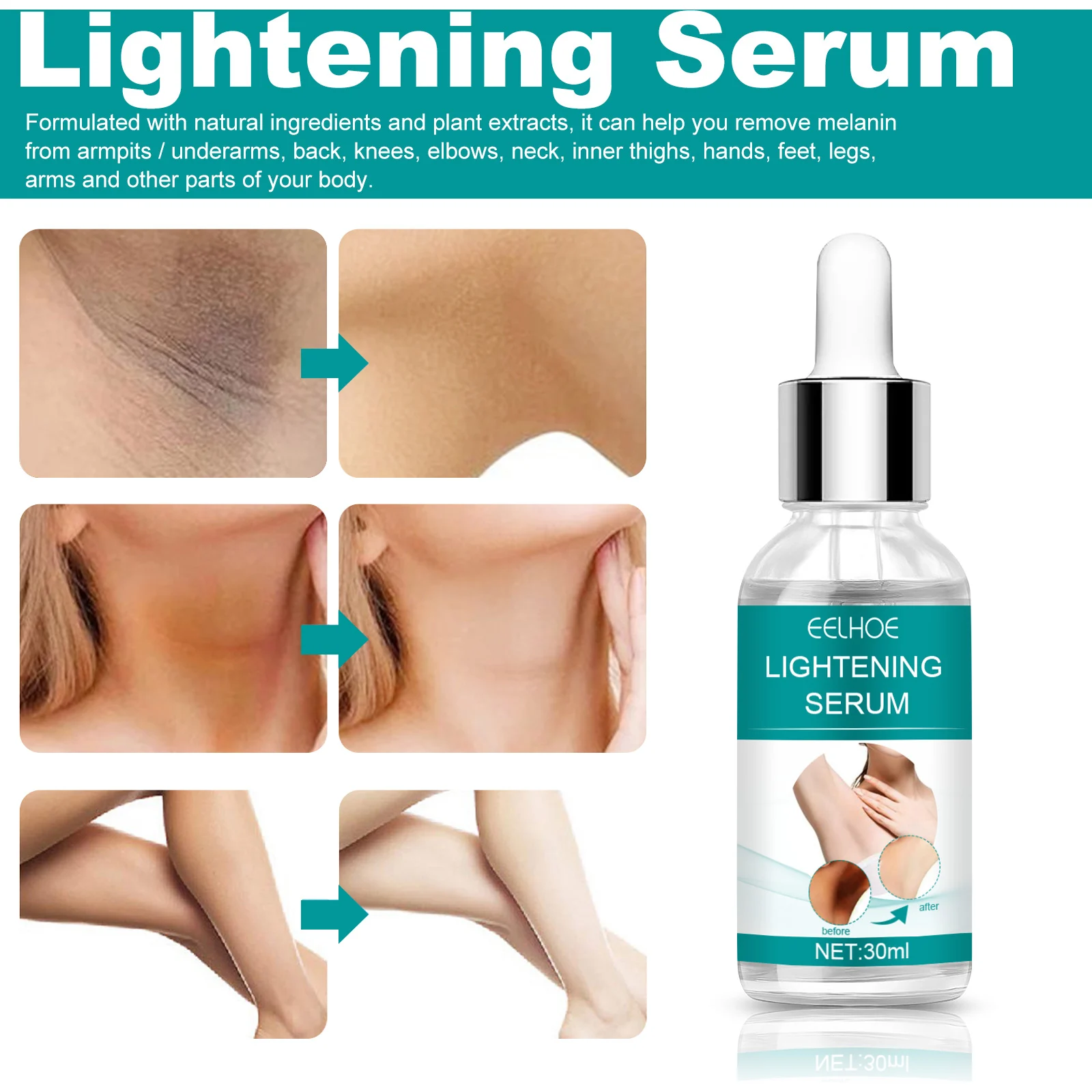 Underarm Brightening Serum 30ml with Tocopherol & Ascorbic Acid for Smooth, Even Skin Tone 7 eelhoe underarm brightening serum 30ml cih zfr7hpkq desc 7