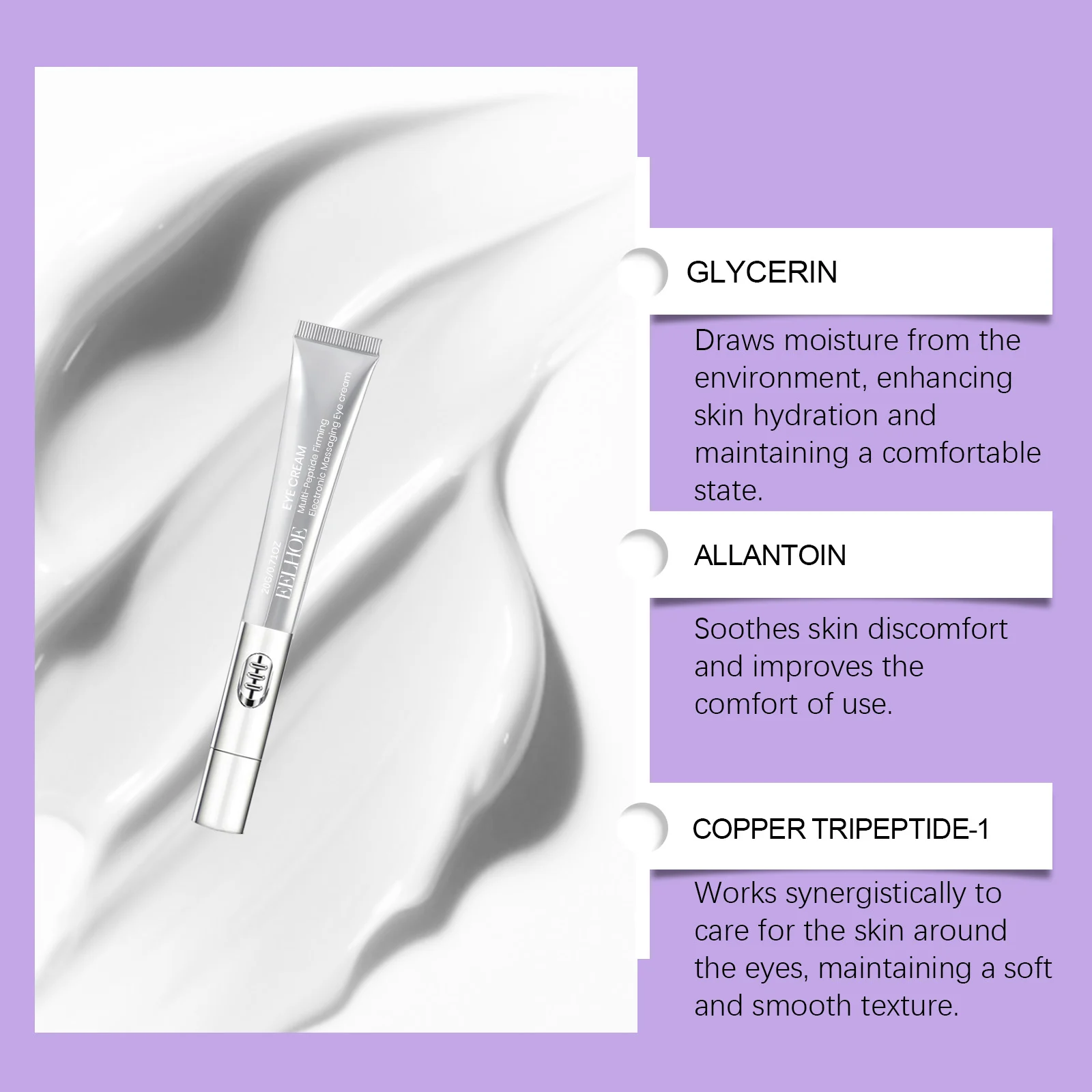 EELHOE Arginine Care Eye Cream with Electric Massage Head - Moisturizing, Tightening, Brightening 6 electric massage eye cream cih m42a7hg4 desc 6