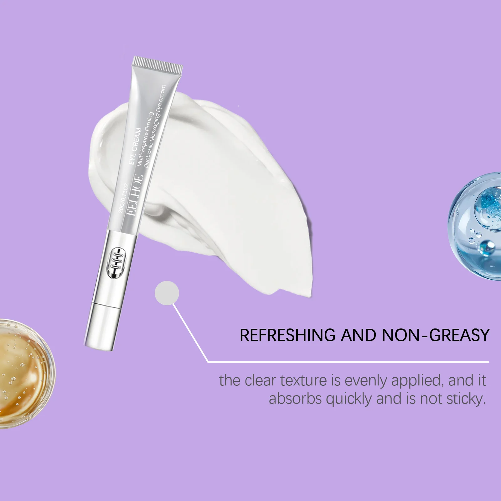 EELHOE Arginine Care Eye Cream with Electric Massage Head - Moisturizing, Tightening, Brightening 8 electric massage eye cream cih m42a7hg4 desc 8