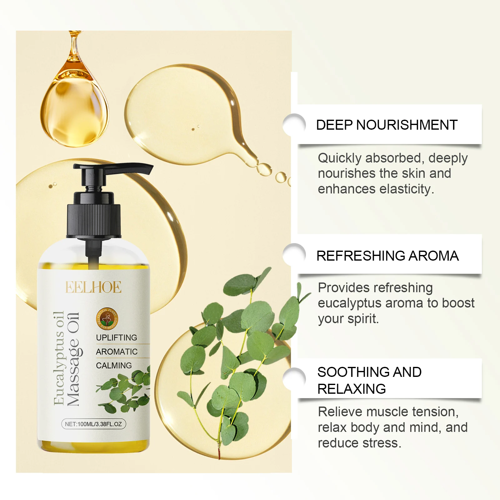 Eucalyptus Body Oil 100ml for Deep Moisturizing, Relaxation & Skin Nourishment 5 eucalyptus body oil 100ml cih g7s3x8b9 desc 5