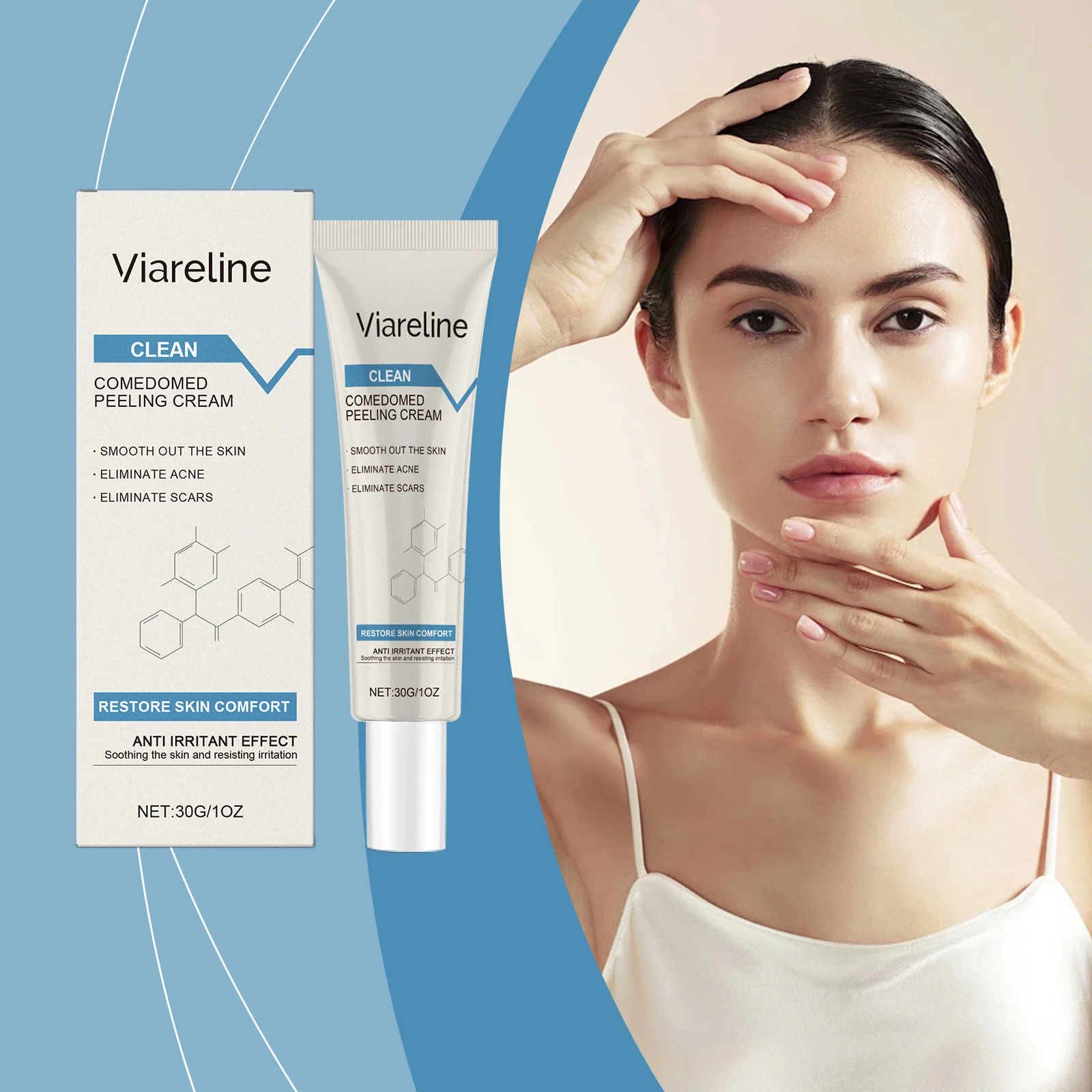 Exfoliating Acne Moisturizing Cream 30g Gentle Peeling Treatment for Smooth & Bright Skin 2 exfoliating acne moisturizing cream 30g cih pbaygxbh desc 2