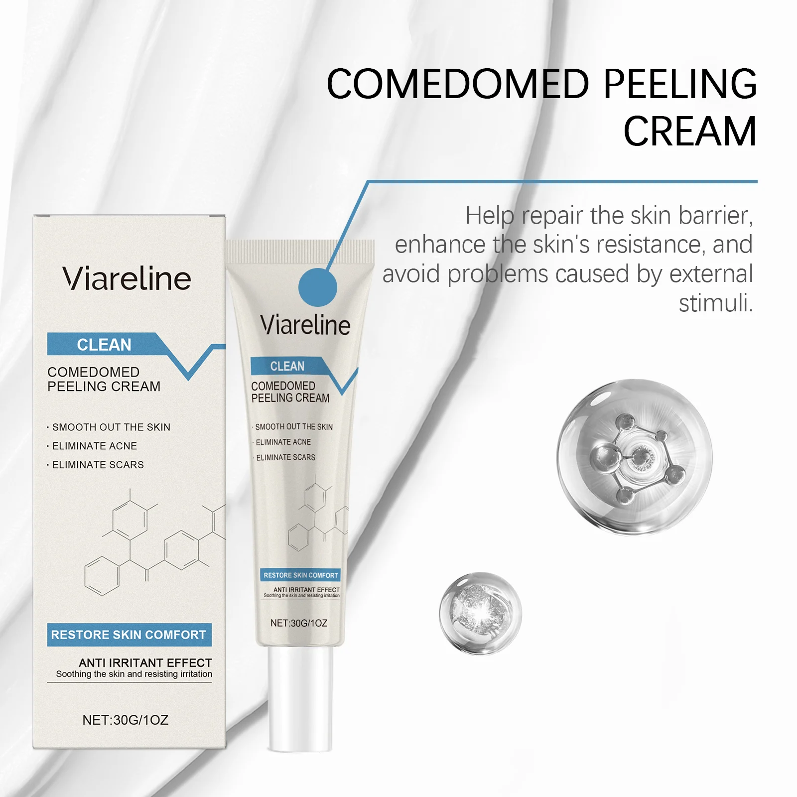 Exfoliating Acne Moisturizing Cream 30g Gentle Peeling Treatment for Smooth & Bright Skin 7 exfoliating acne moisturizing cream 30g cih pbaygxbh desc 7