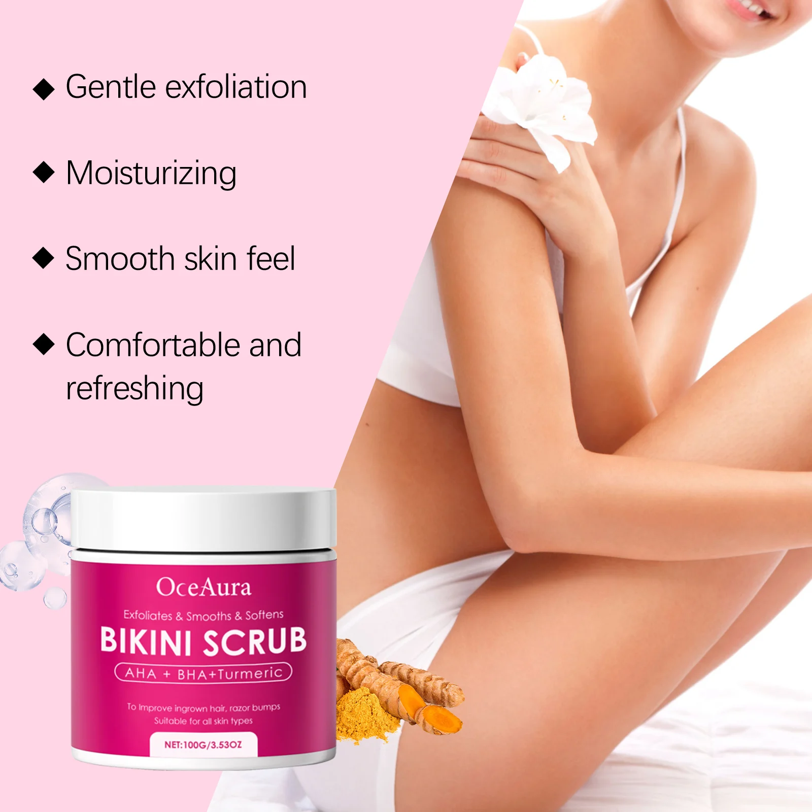 OceAura Exfoliating Body Scrub with AHA & BHA for Smooth Skin, 100g 6 exfoliating body scrub cih 48ny78n4 desc 6