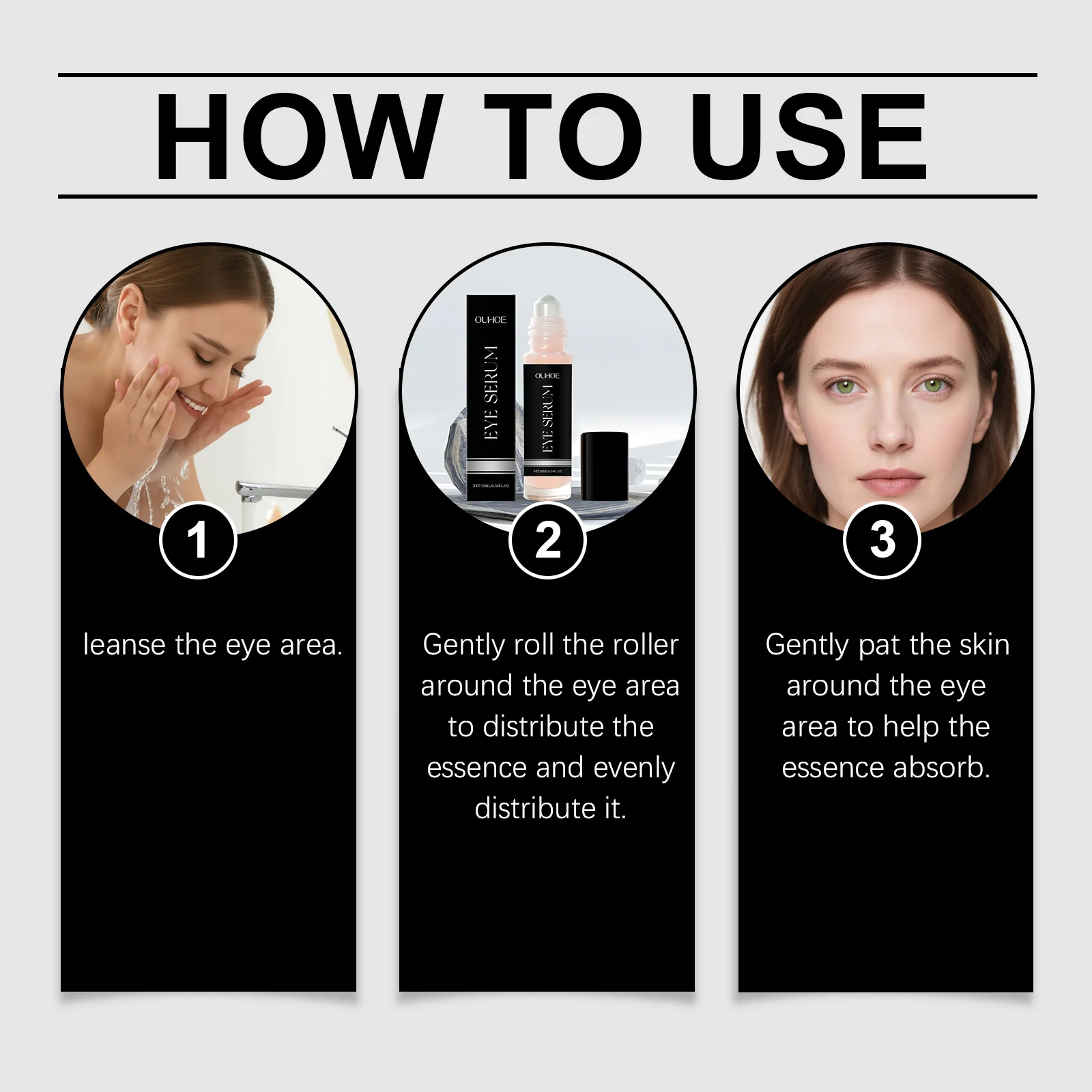 Eye Serum Rollerball Anti-Aging Moisturizing Eye Essence with Rose Extract 10ml 4 eye serum rollerball anti aging moisturizing essence 10ml der ybqz53fr desc 4