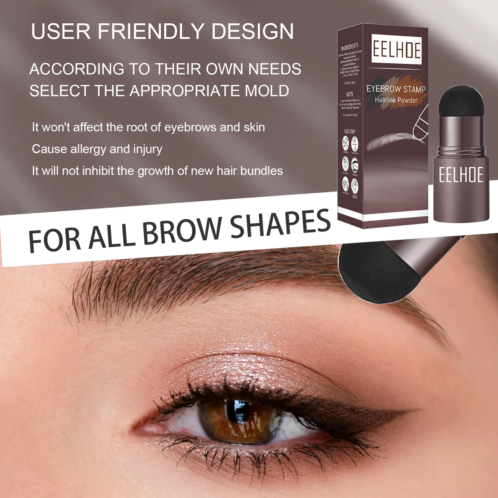 Eyebrow Stamp & Hairline Powder Kit - 20g Waterproof Brow Filling & Shaping Mold with Stencil 5 eyebrow stamp hairline powder kit 20g cih pm82j6ks desc 5