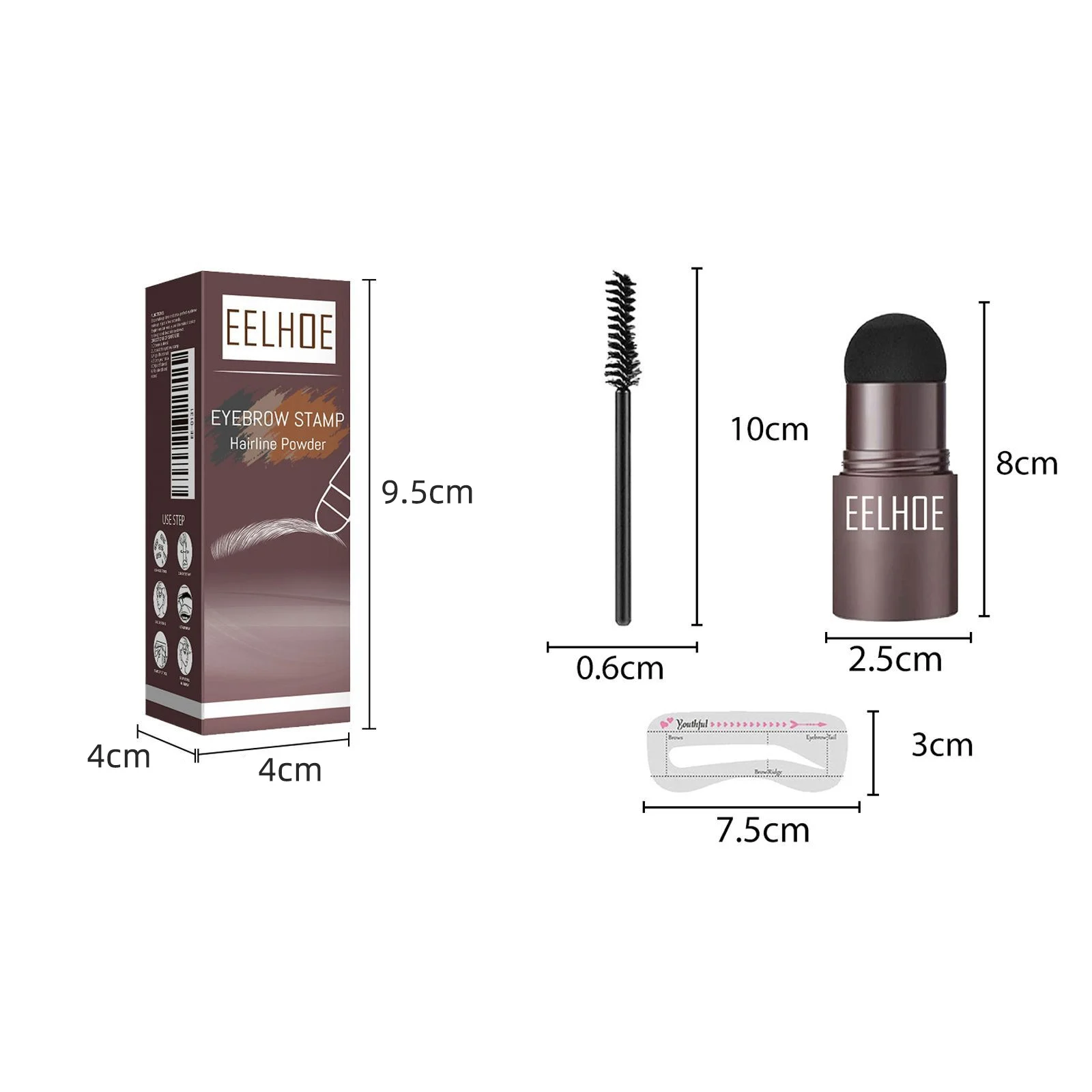Eyebrow Stamp Kit with Stencils & Powder - Black Set for Easy Fill & Shaping 1 eyebrow stamp kit black set cih zfjgcmha desc 1