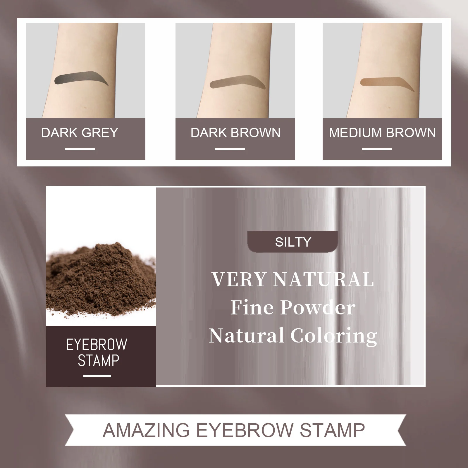 Eyebrow Stamp Kit with Stencils & Powder - Black Set for Easy Fill & Shaping 8 eyebrow stamp kit black set cih zfjgcmha desc 8