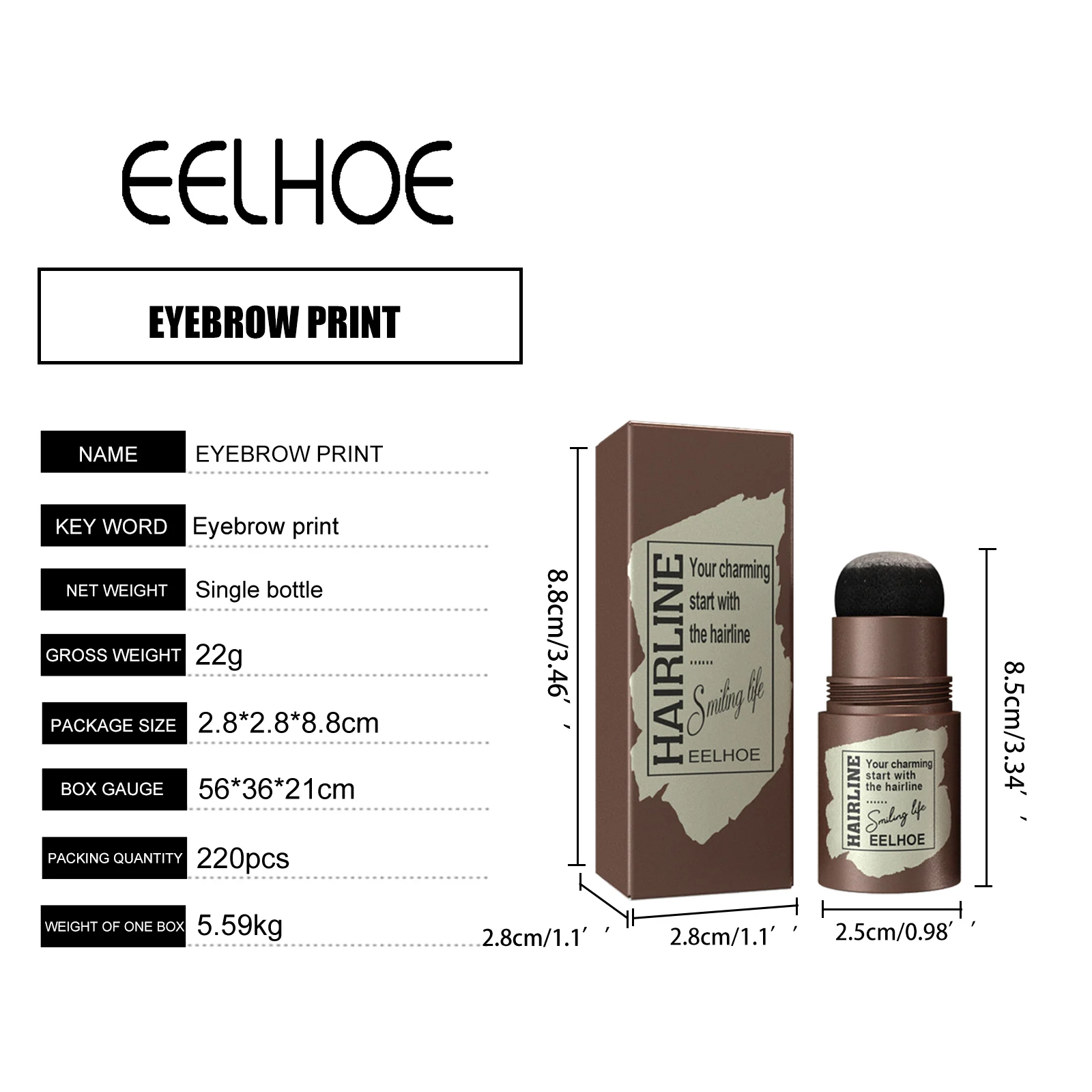Eyebrow Stamp Kit (Dark Brown) Natural Lazy Eyebrow Makeup Tool for Quick Application 1 eyebrow stamp kit dark brown cih kv8szdrf desc 1