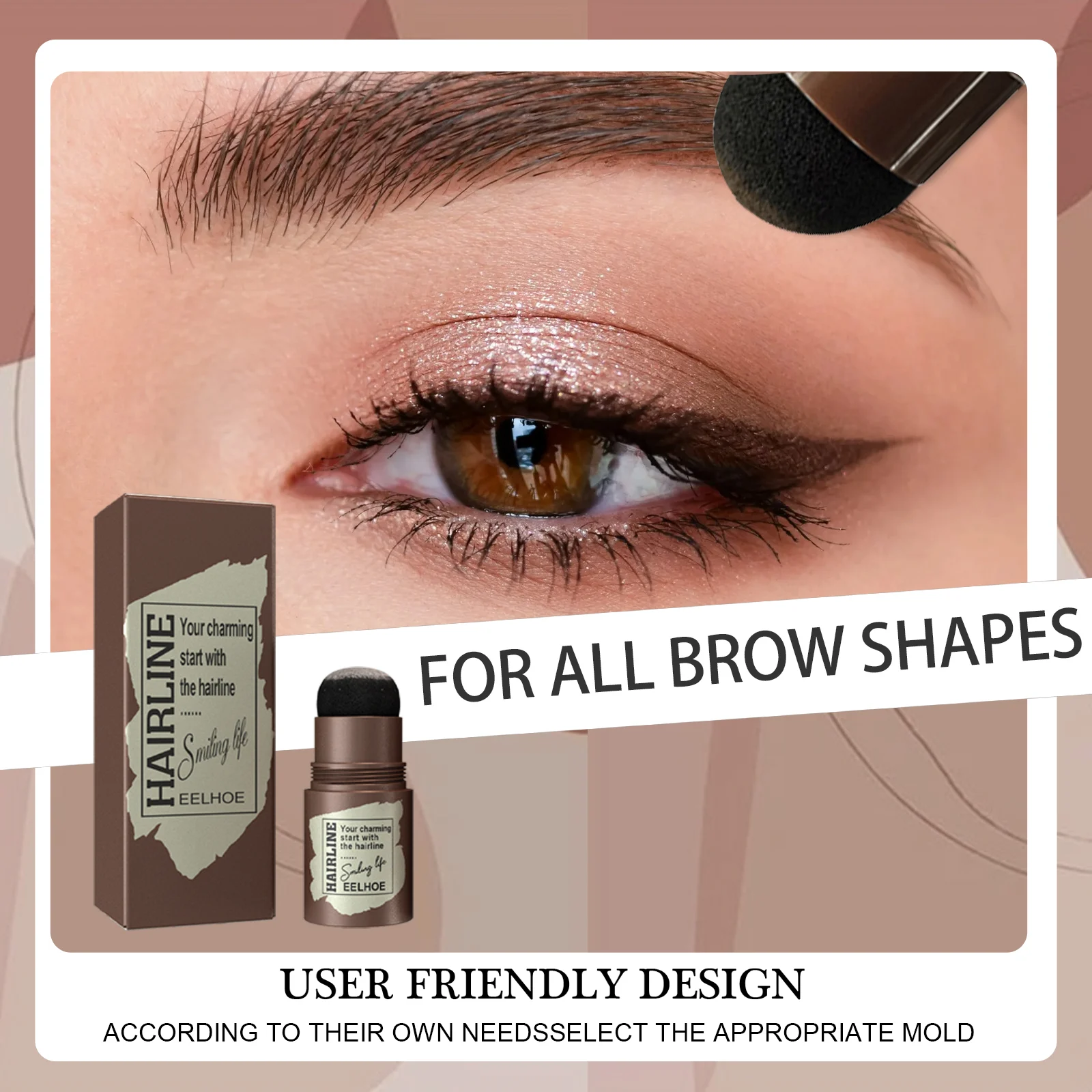 Eyebrow Stamp Kit (Dark Brown) Natural Lazy Eyebrow Makeup Tool for Quick Application 2 eyebrow stamp kit dark brown cih kv8szdrf desc 2