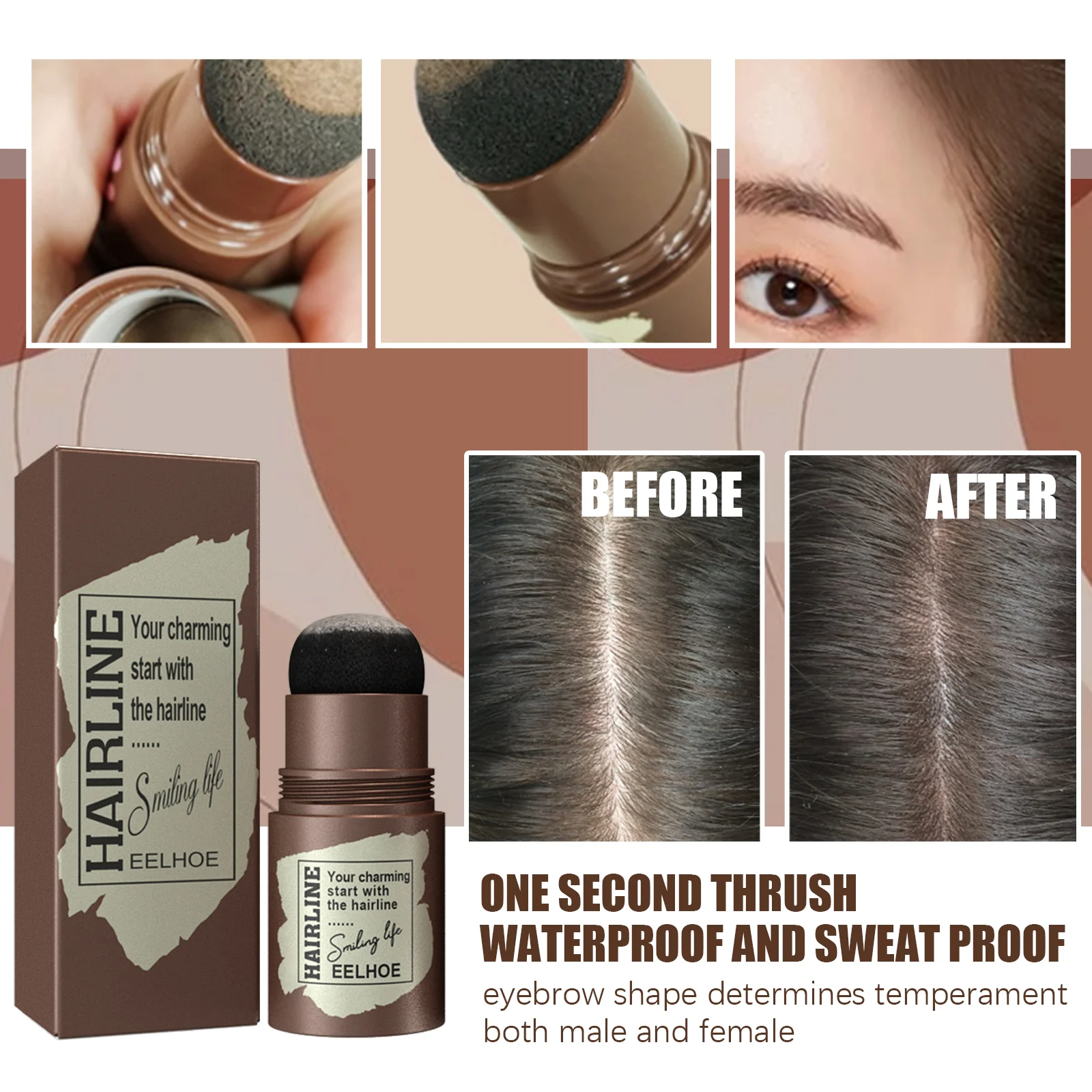 Eyebrow Stamp Kit (Dark Brown) Natural Lazy Eyebrow Makeup Tool for Quick Application 7 eyebrow stamp kit dark brown cih kv8szdrf desc 7